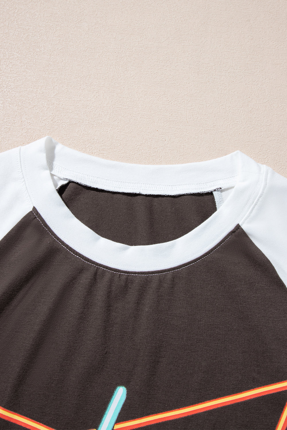 Brown Western Yeehaw Graphic Vintage Raglan Long Sleeve Top - eAura