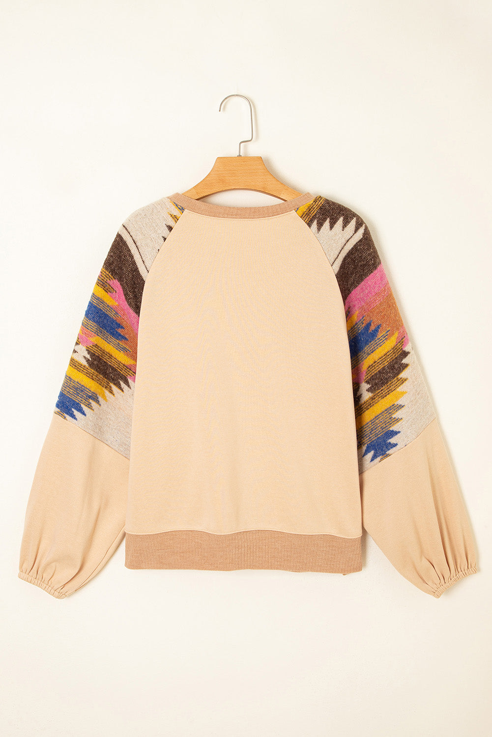 Aztec Patchwork Raglan Pullover Sweatshirt - eAura
