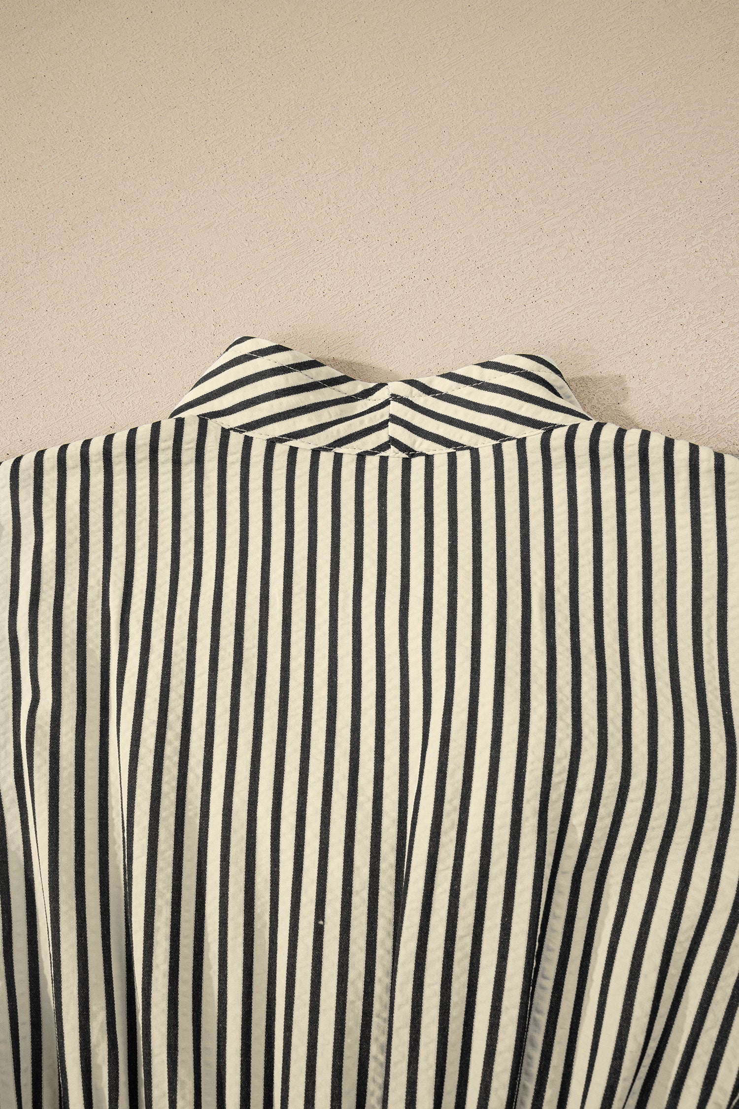 Striped V-Neck Zip Front Midi Dress - eAura