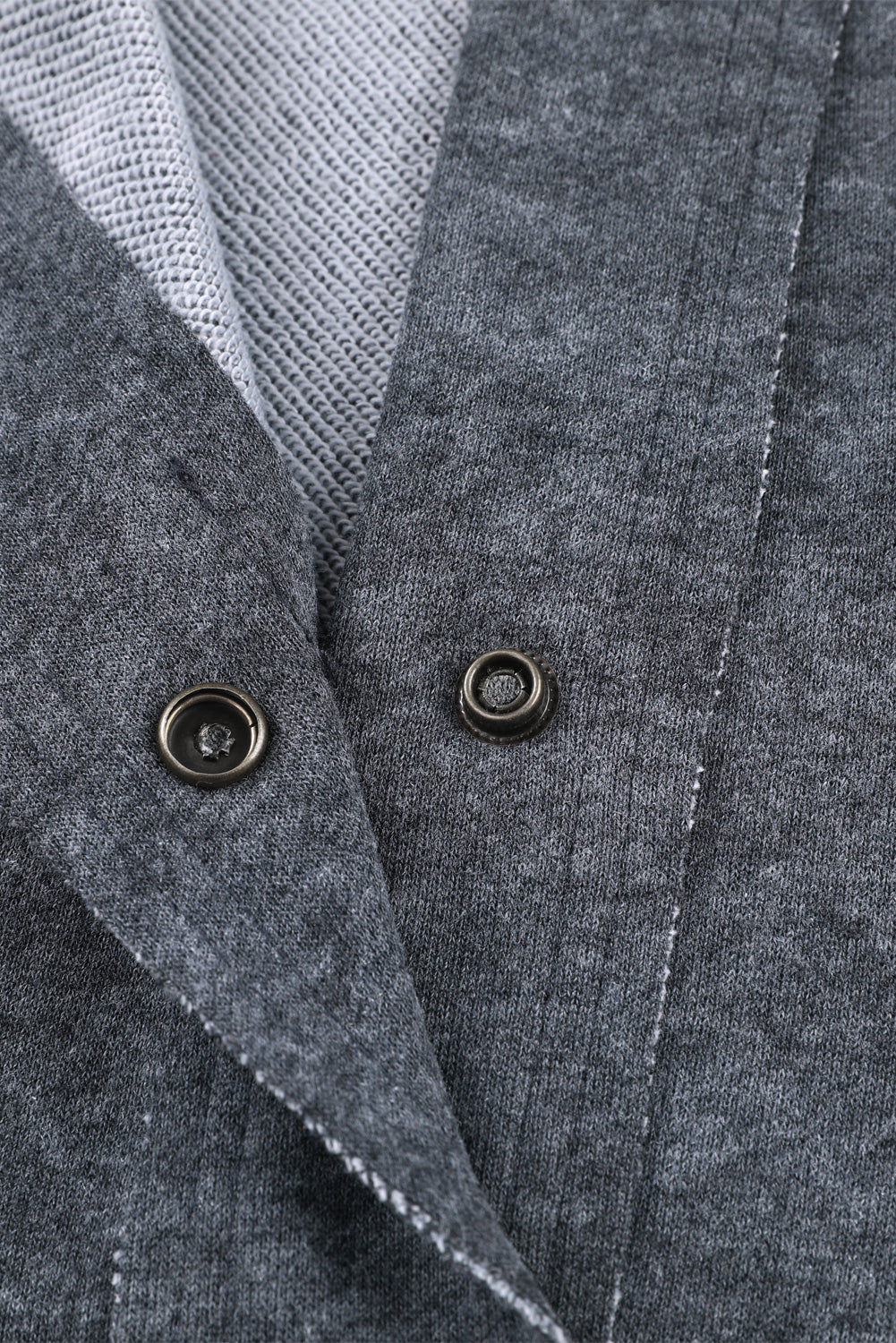 Grey Vintage Washed Flap Pocket Button Shacket eAura