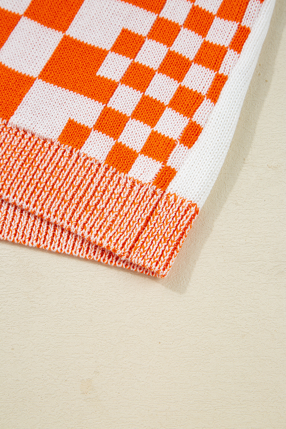 Orange Checkered Open Front Drop Shoulder Cardigan Dear-Lover Dropshipping