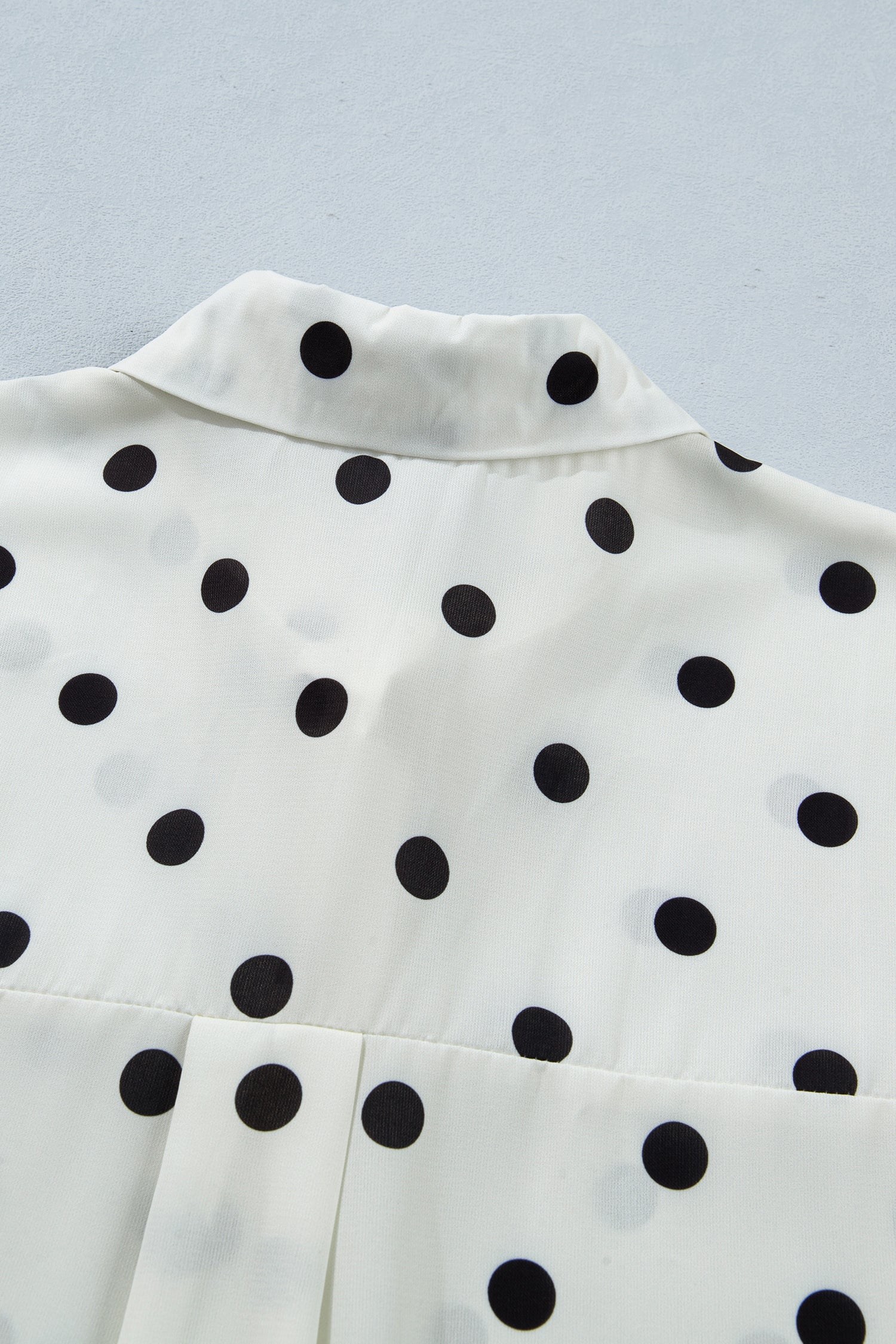 Beige Polka Dot Print Loose Dolman Shirt