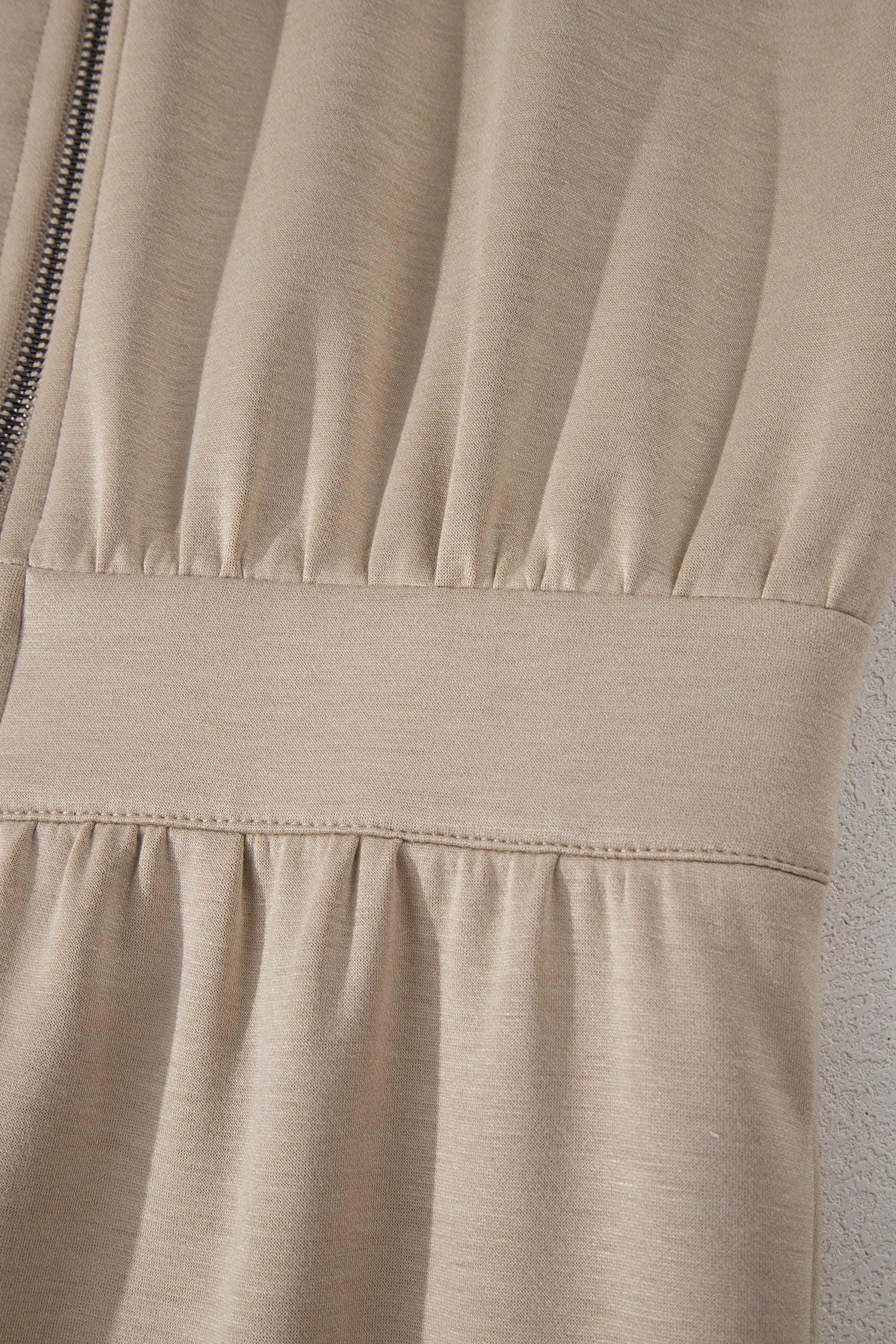 Dark Khaki Solid Color Zip Front Short Sleeve Collared Jumpsuit
