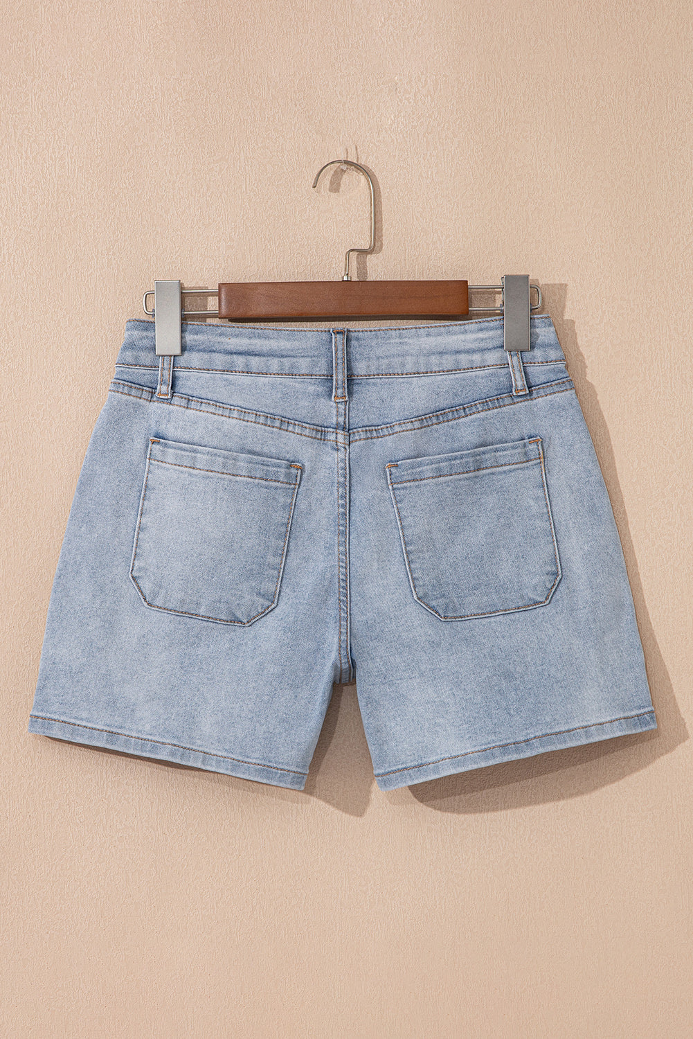 Beau Blue Light Wash High Rise Denim Shorts BB Fashion Outlet