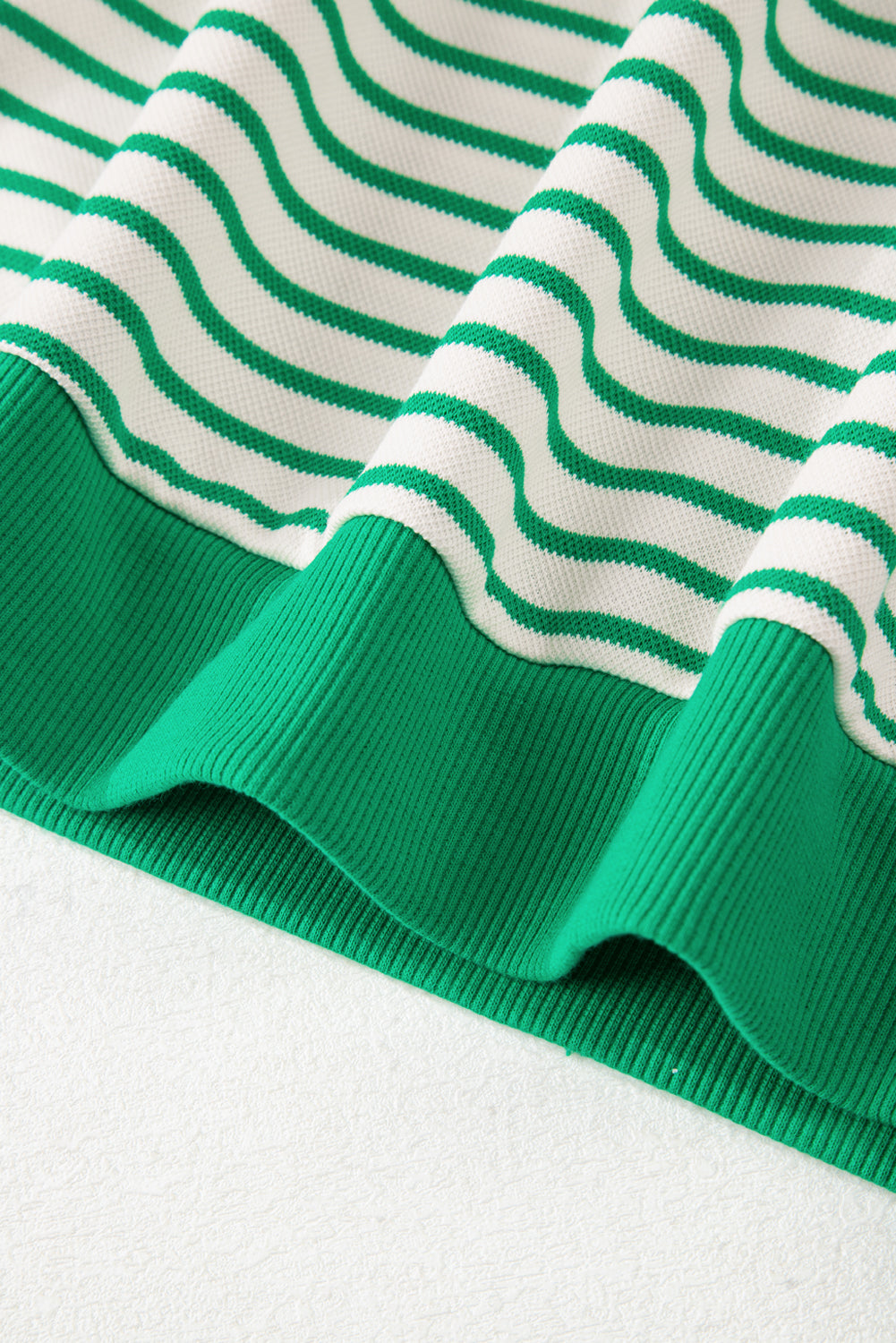 Contrast Detail Striped Ruffle Short Sleeve Top eAura