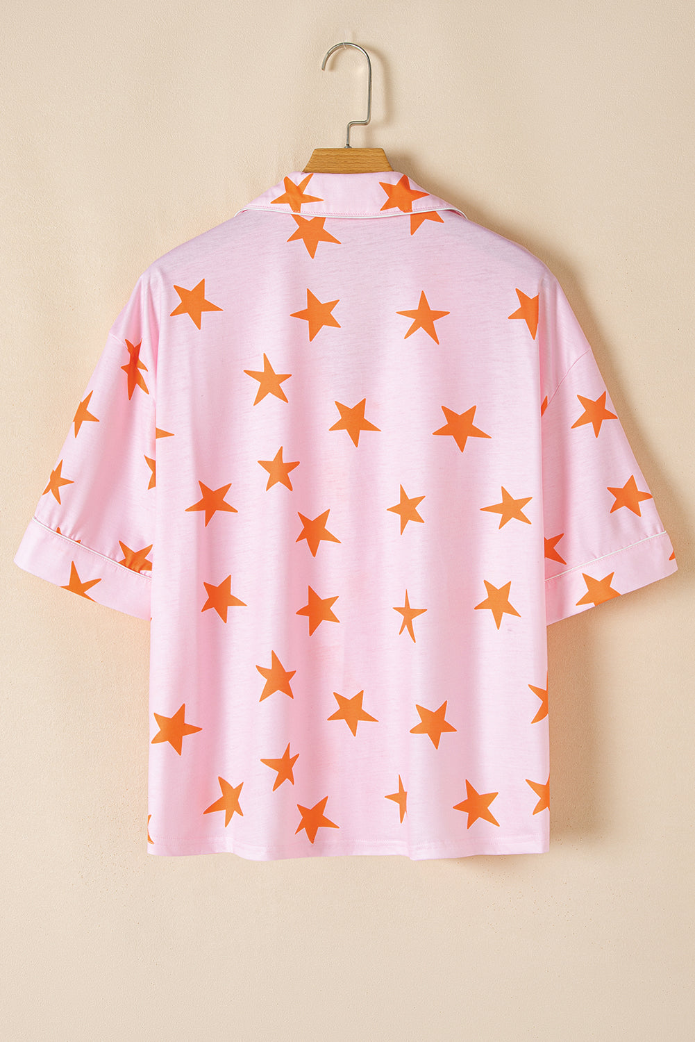 Pink Stars Short Sleeve Shirt and Shorts Bamboo Pyjama Set eAura