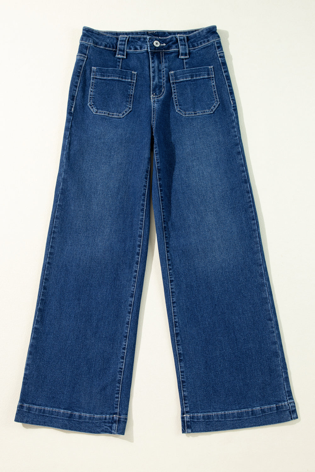 Sail Blue Wide Leg Pocketed High Waist Jeans Beagle Boutique Fashion Outlet