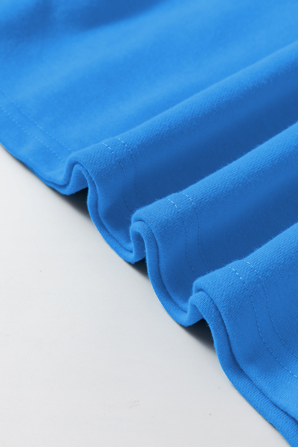 Drop Shoulder Long Sleeve Basic Sweatshirt – Blue