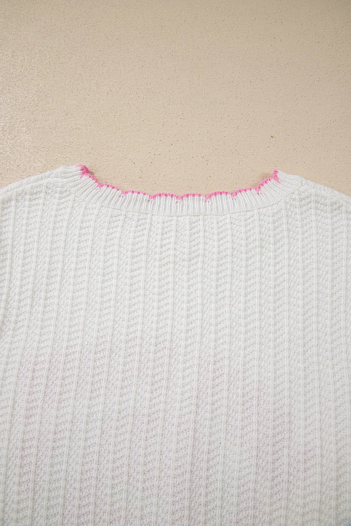 Lets Play Rugby Pattern Textured Knit Casual Shift Sweater Vest – White