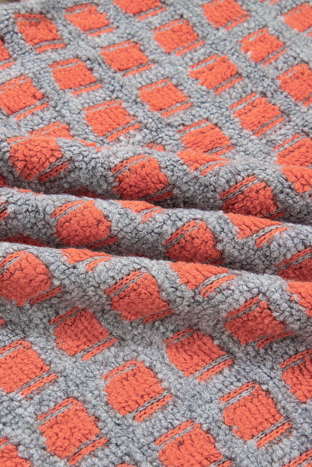 Pink Checkered Oversized Side Slit Sweater - eAura