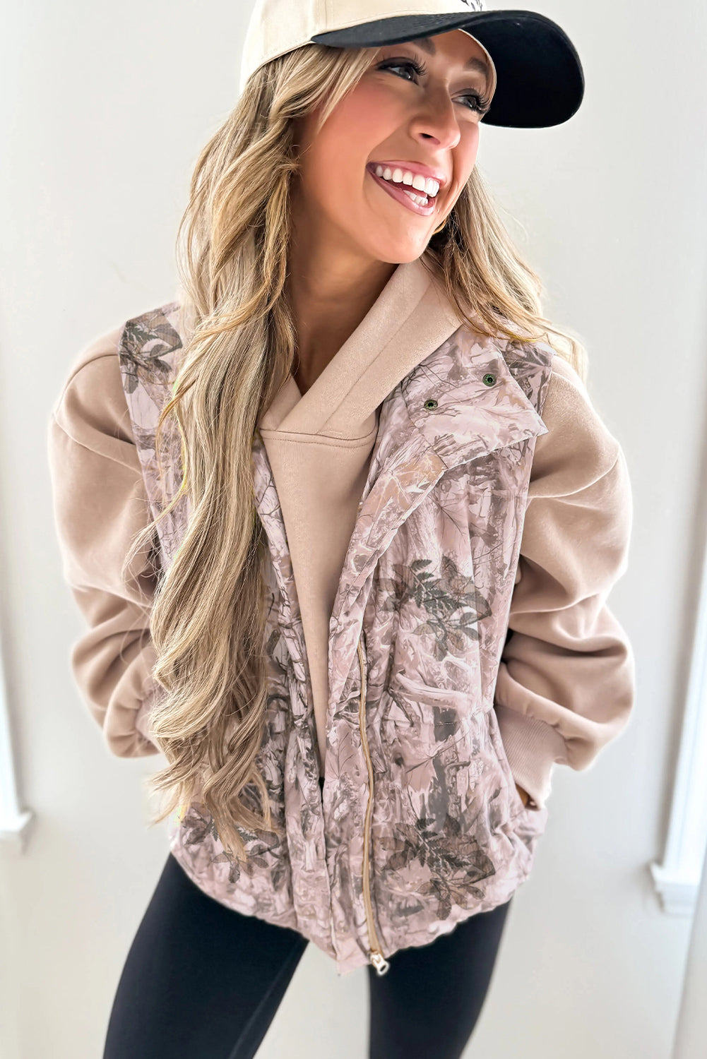 Camo Leaf Print Winter Puffer Vest - eAura