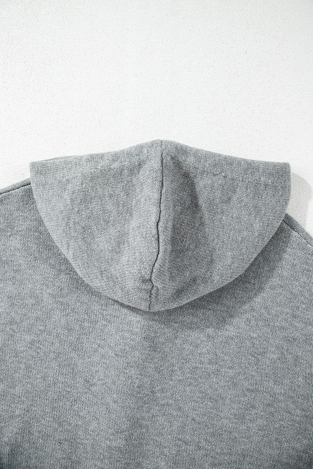Medium Grey Drawstring Hooded Button Up Drop Shoulder Sweater Cardigan eAura