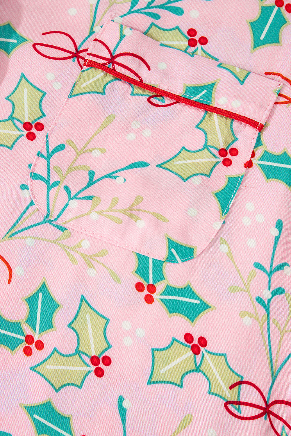 Multicolour Floral Holly Print Christmas Pyjama Set eAura