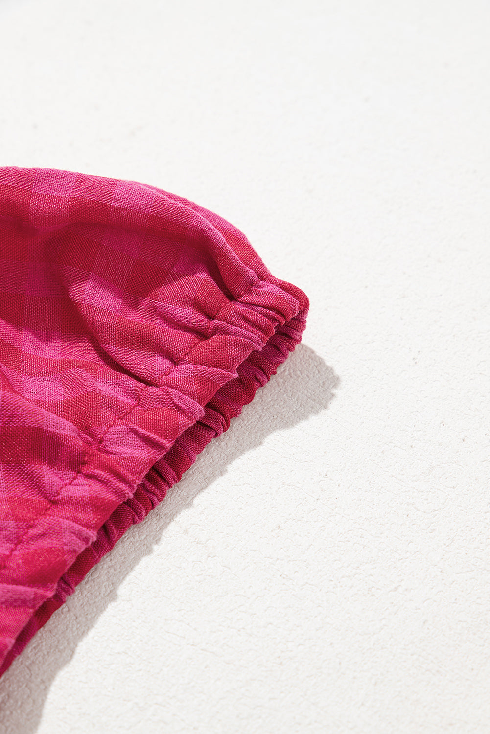 Rose Ginham Check Bubble Sleeve Ruffled Maxi Dress - eAura