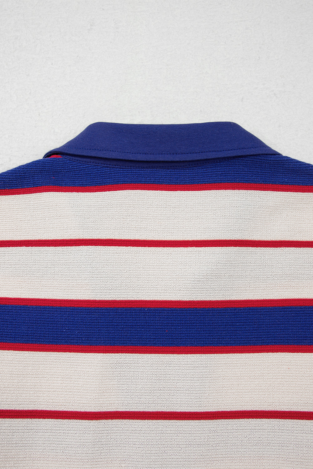 Blue Stripe Polo Pullover Sweatshirt - eAura