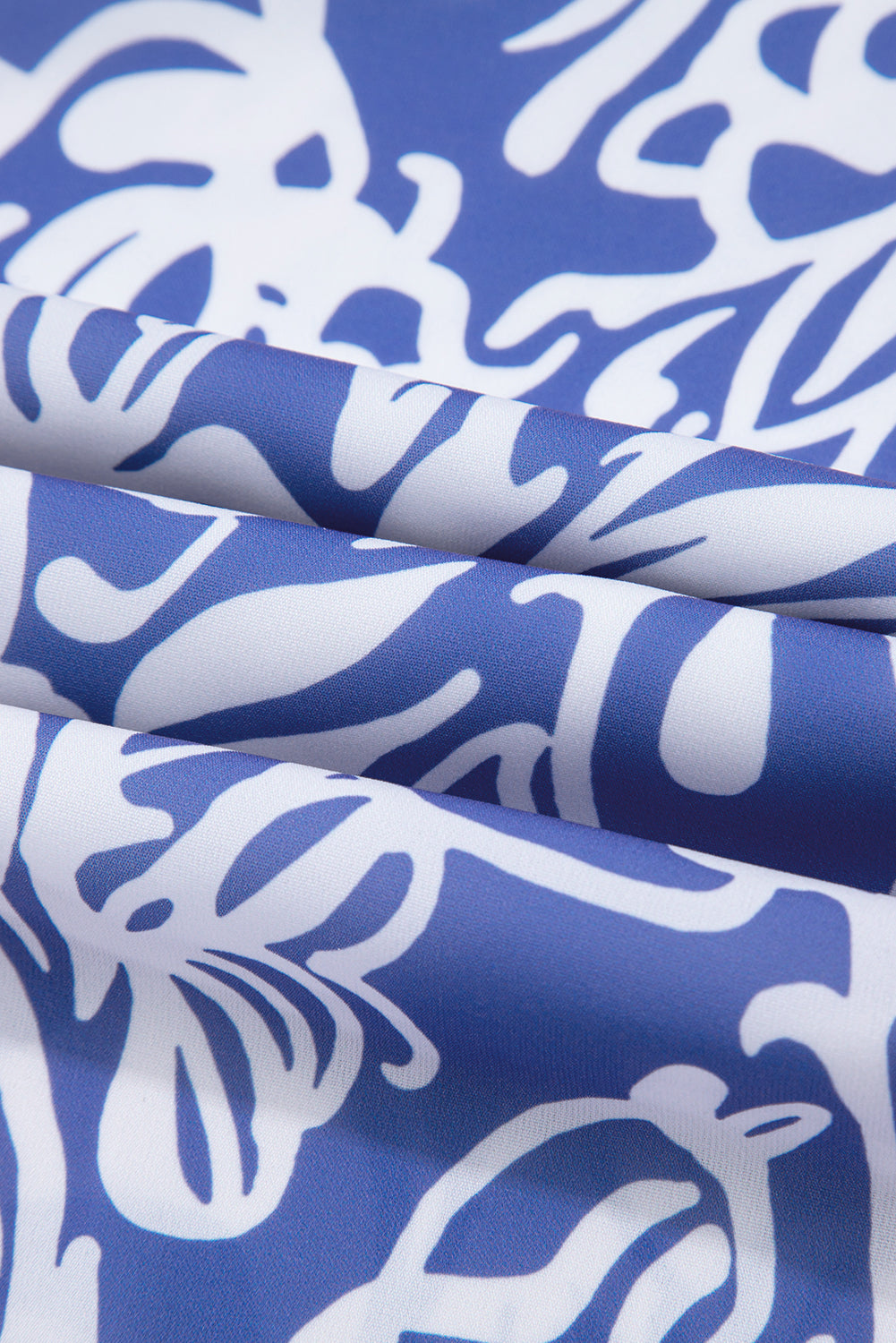 Sky Blue Floral Print Spaghetti Strap High Waist Maxi Dress eAura