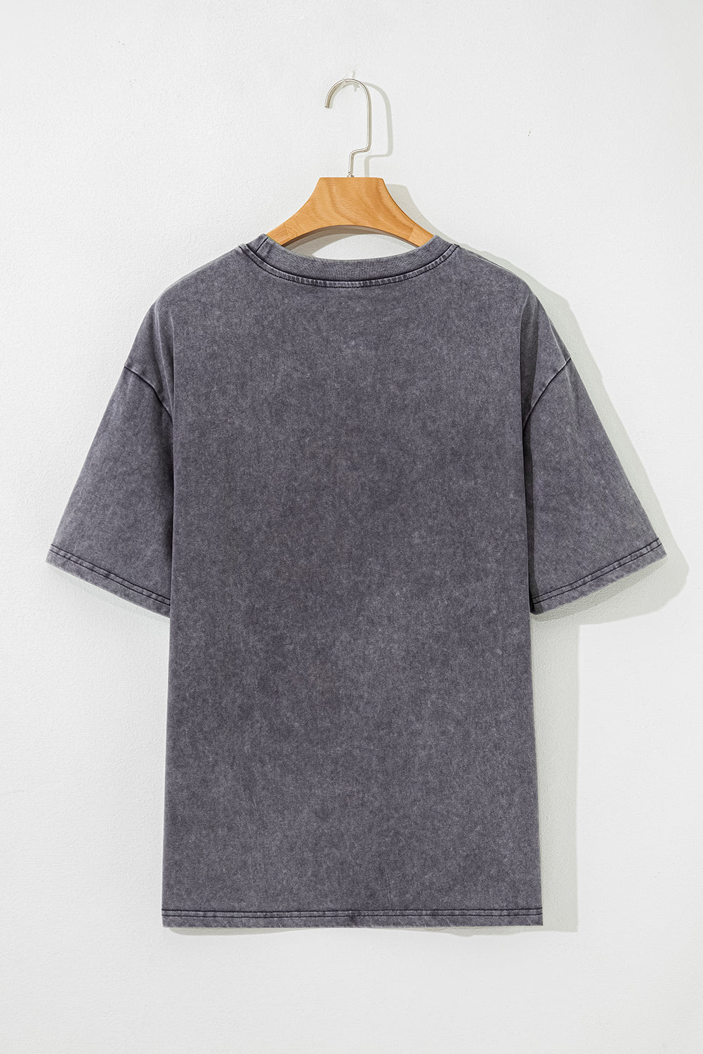 Grey TEXAS Steer Head Graphic Mineral Wash Oversized T Shirt eAura