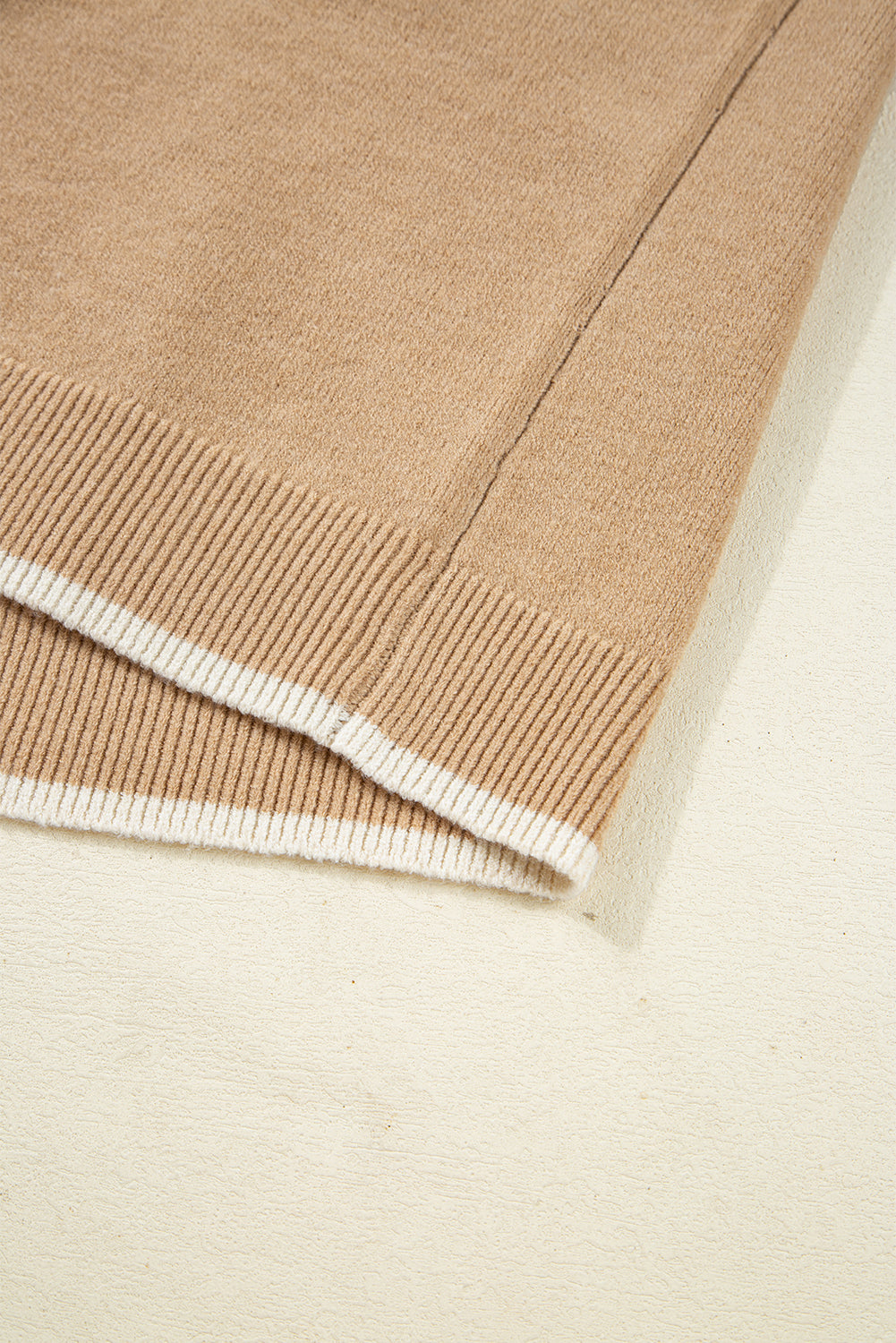 Leopard Bow Decor Split Cuff Contrast Trim Sweater - eAura