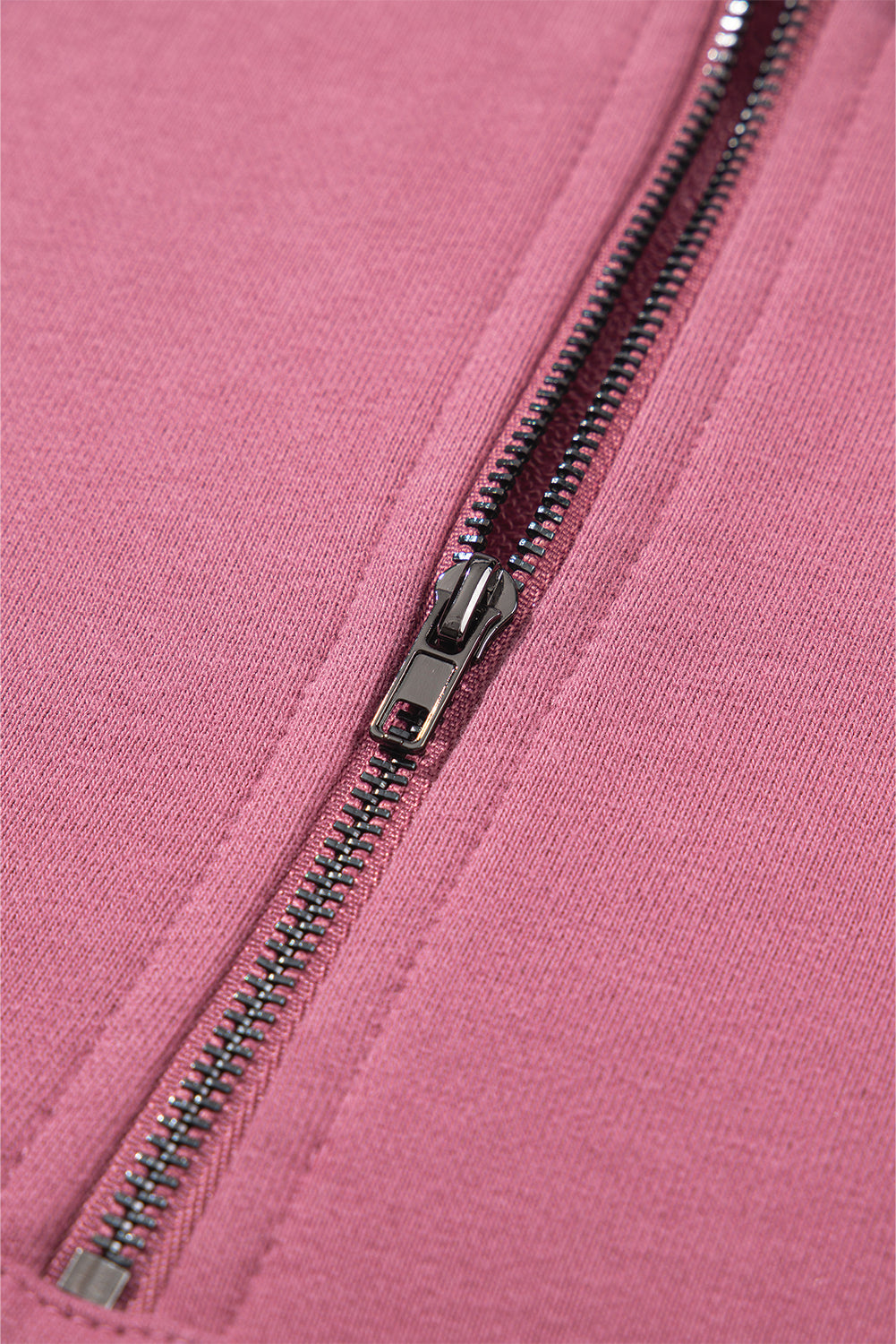 Valerian Solid Kangaroo Pocket Half Zipper Oversized Hoodie eAura