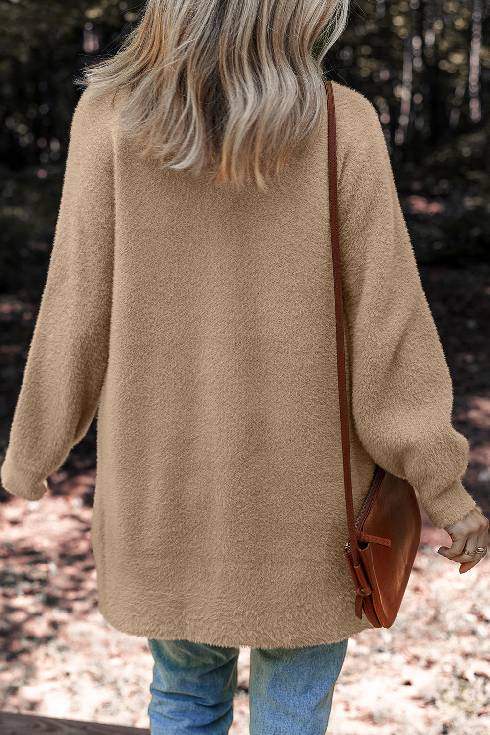 Fuzzy Buttoned Front Midi Solid Cardigan Dear-Lover Dropshipping