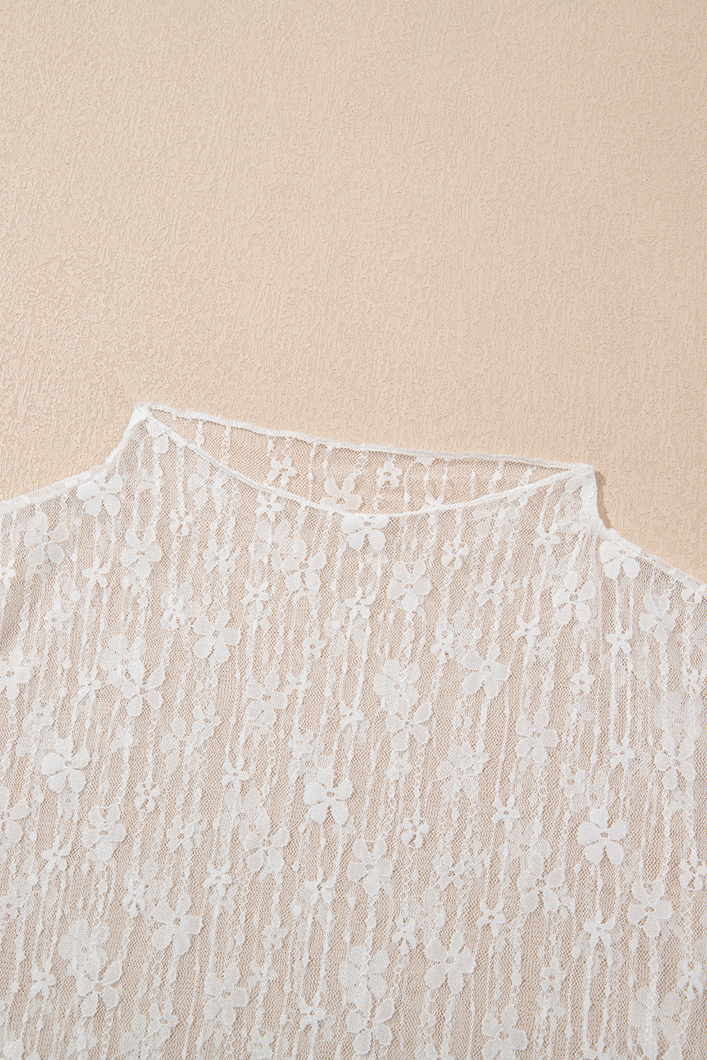 Sheer Floral Lace Long Sleeve Slim Fit Top eAura
