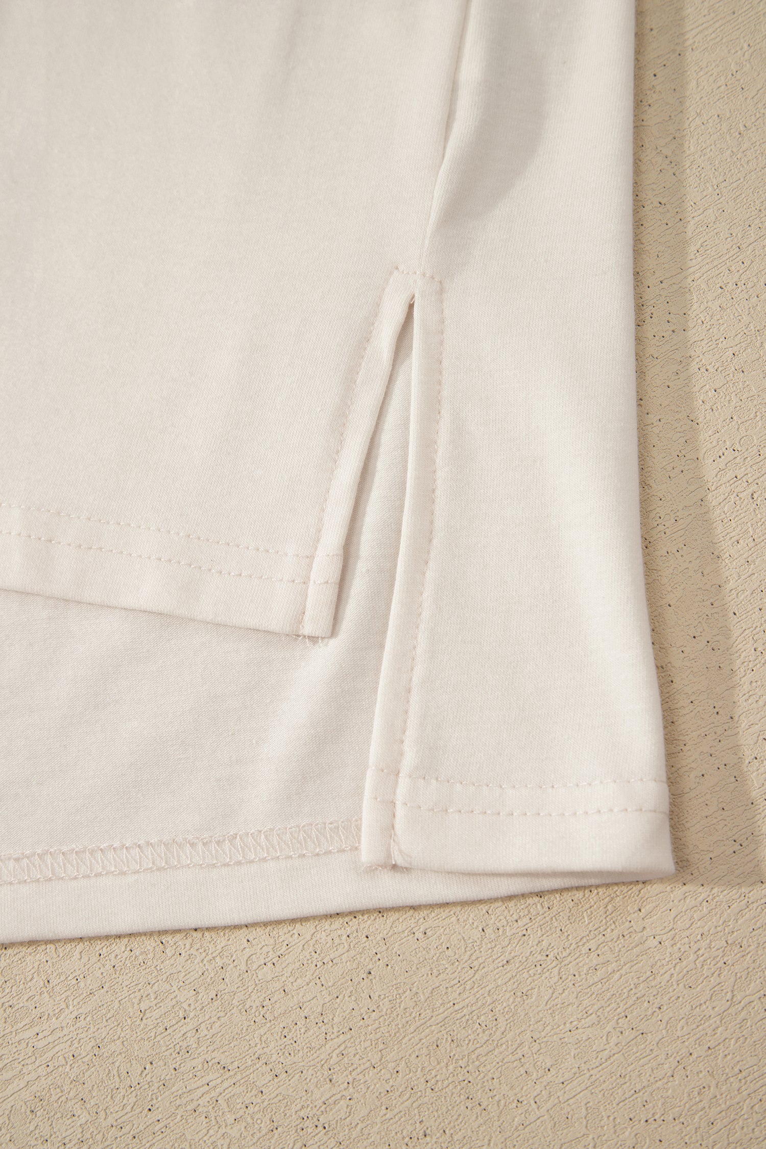 White Loose Knit Vintage Flag Bow Patched T-Shirt