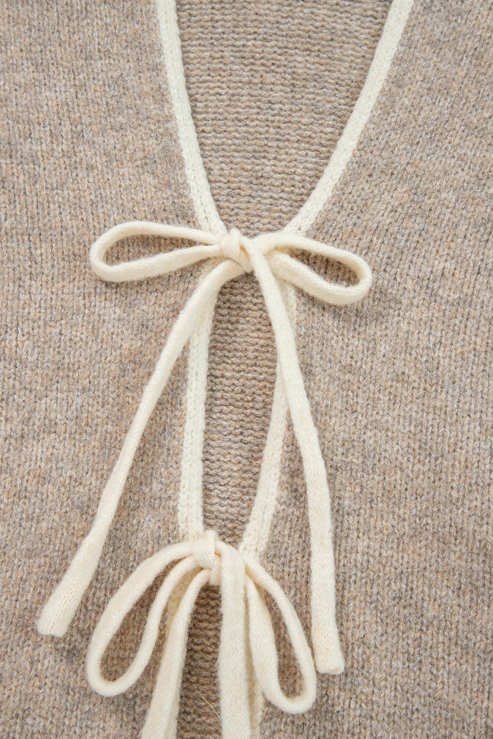 Tied Front Drop Shoulder Chunky Casual Cardigan - eAura