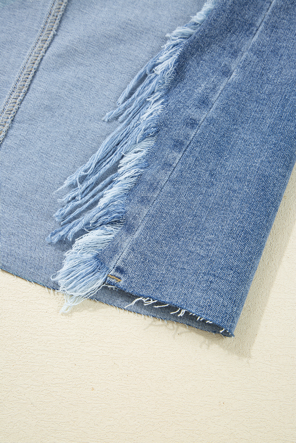 Irregular Distressed Bottom Denim Midi Skirt - eAura