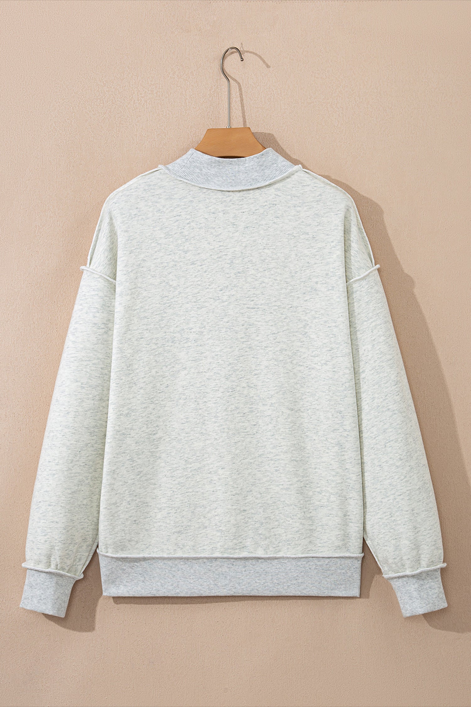 Black Oversize Drop Shoulder Reversible Mock Neck Sweatshirt