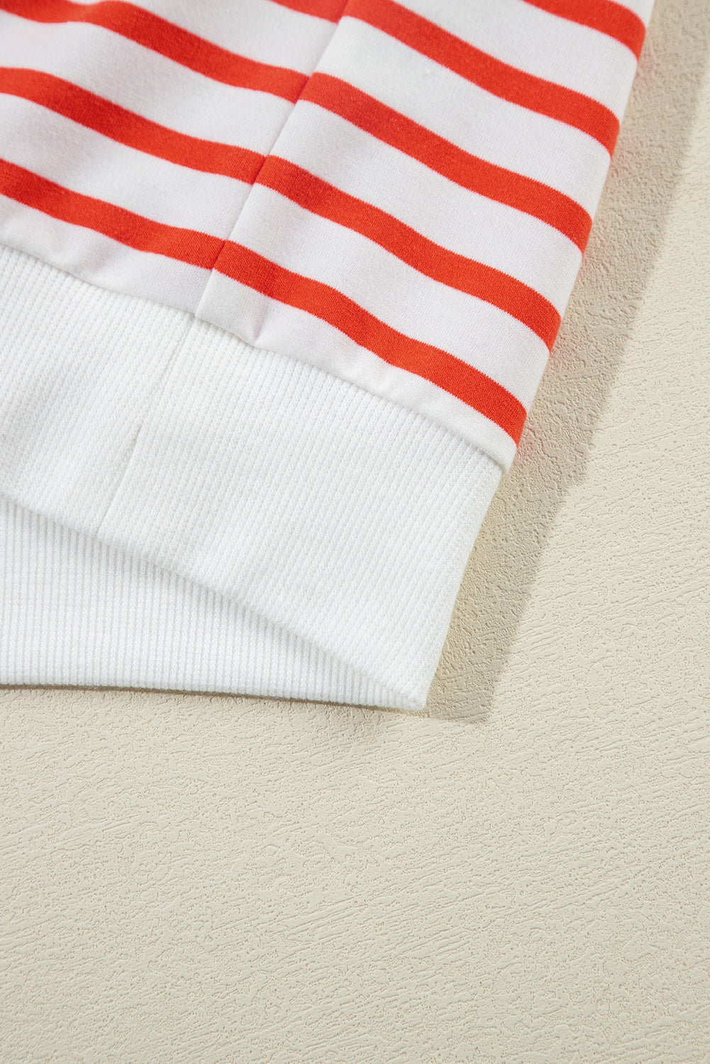 Orange Stripe Drop Shoulder Crew Neck Loose Sweatshirt eAura