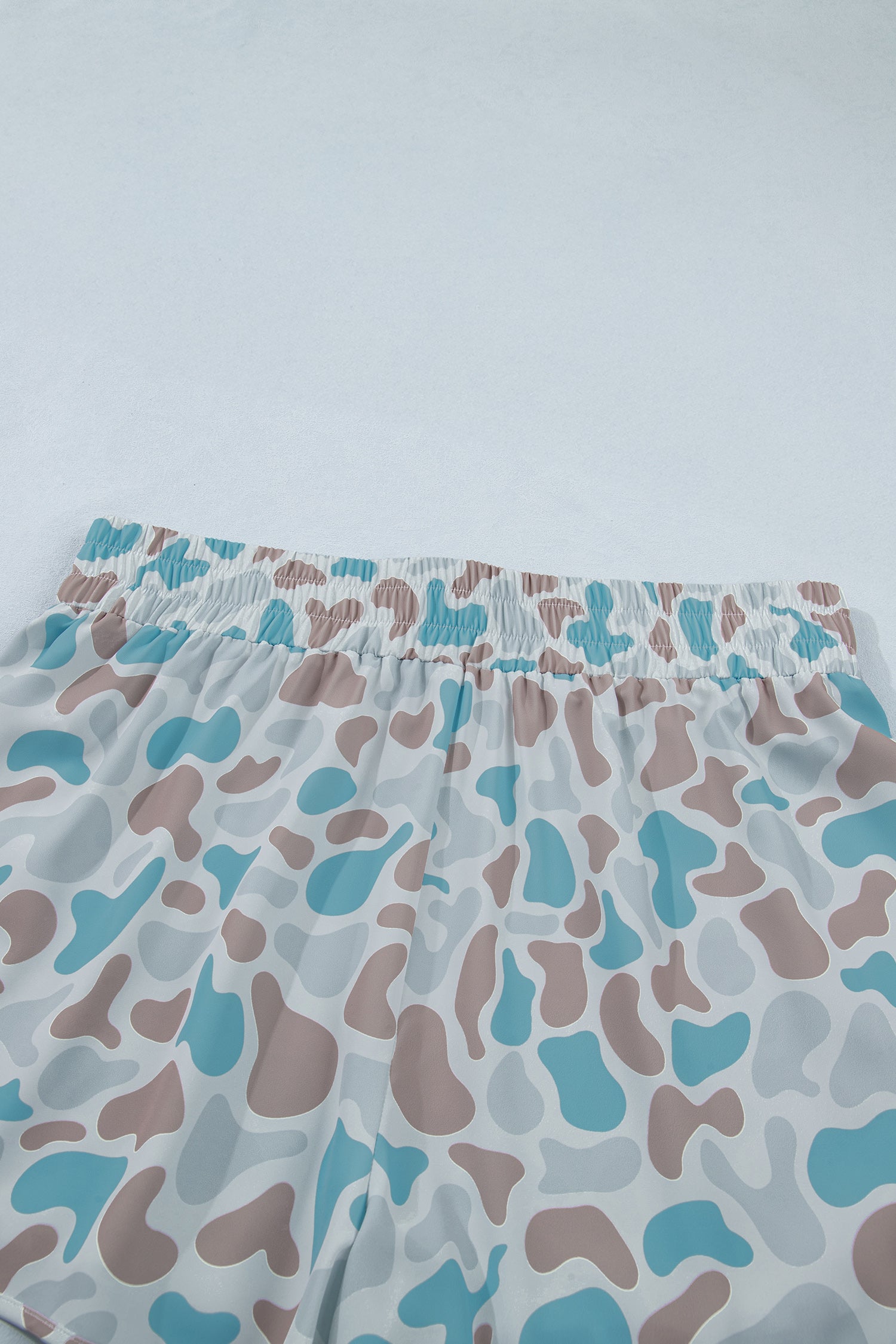Plus Size Camo Print Athleisure Shorts – Smocked Waist