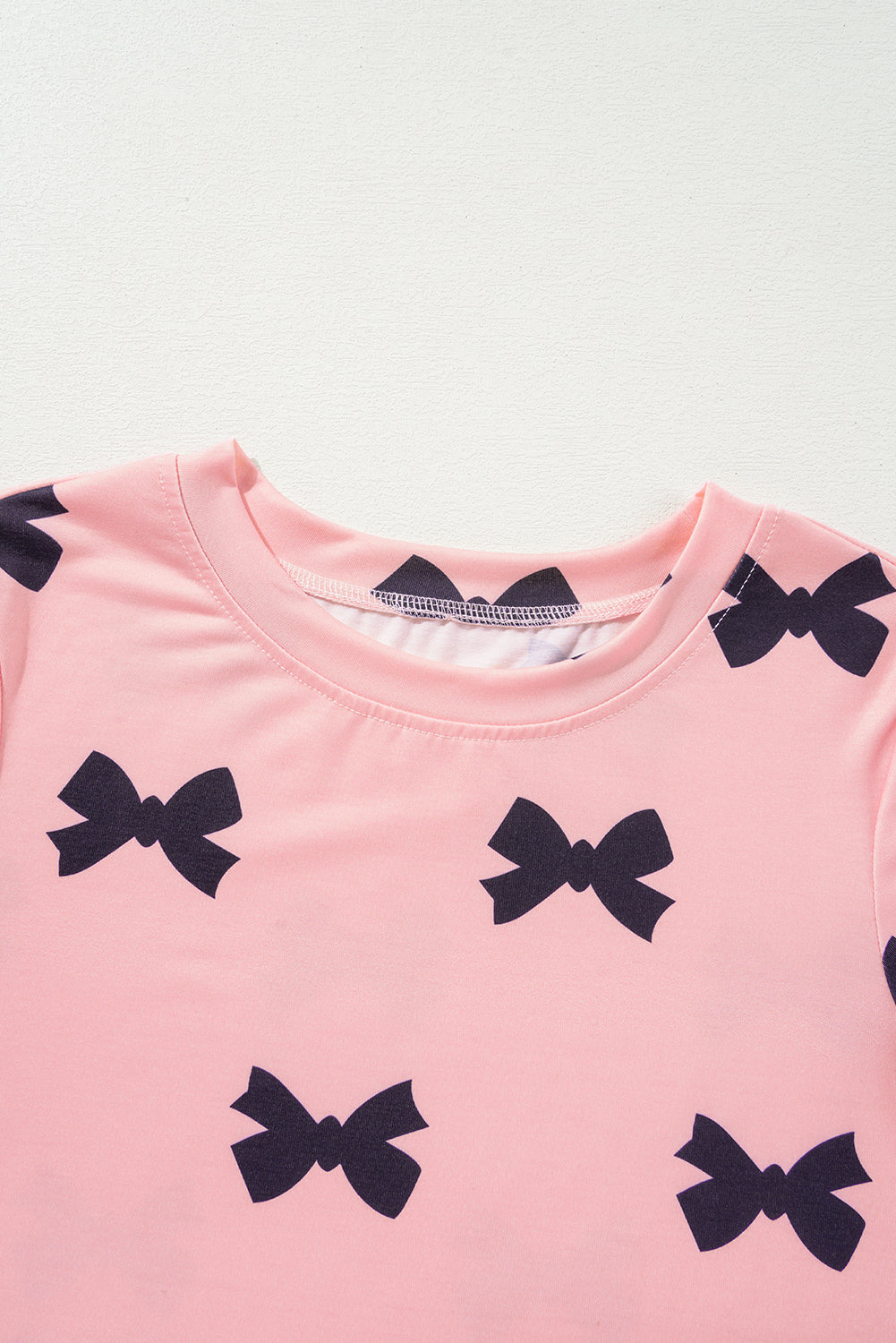 Pink Bow Printed Short 2pcs Lounge Set Pyjamaes eAura