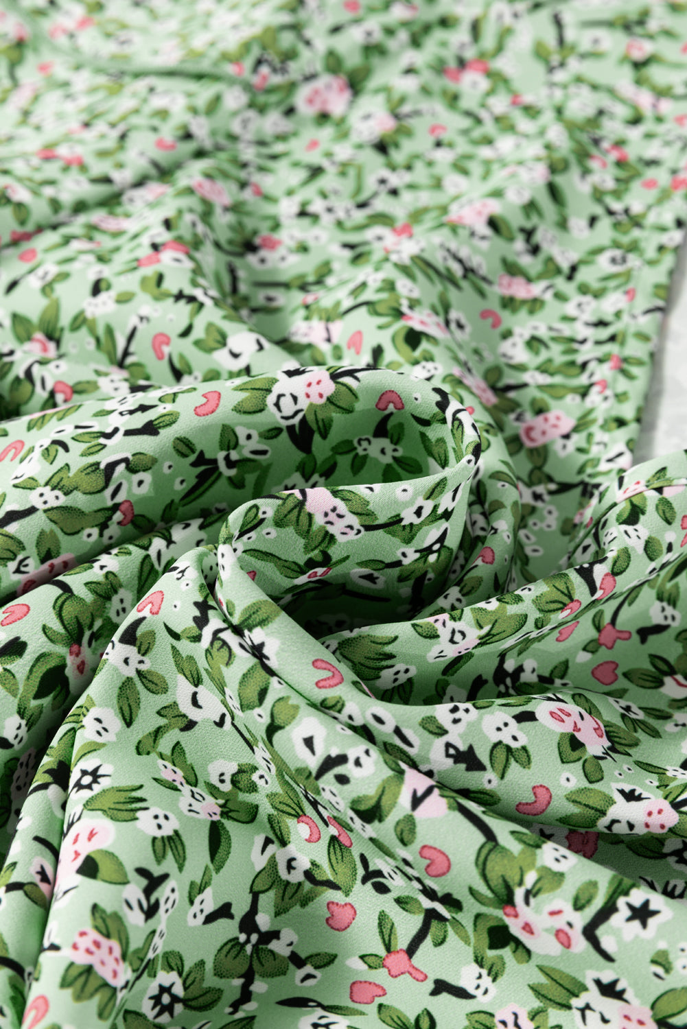 Green Boho Floral V Neck Wrap Short Sleeve Blouse eAura