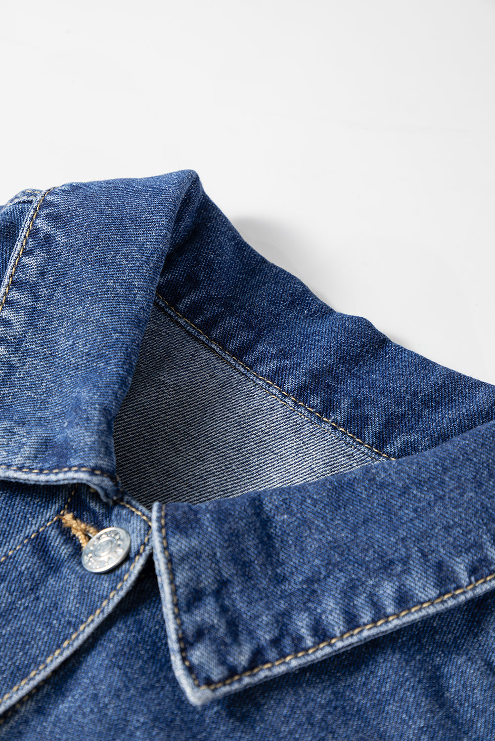 Blue Patchwork Flap Detail Distress Denim Jacket Dear-Lover Dropshipping