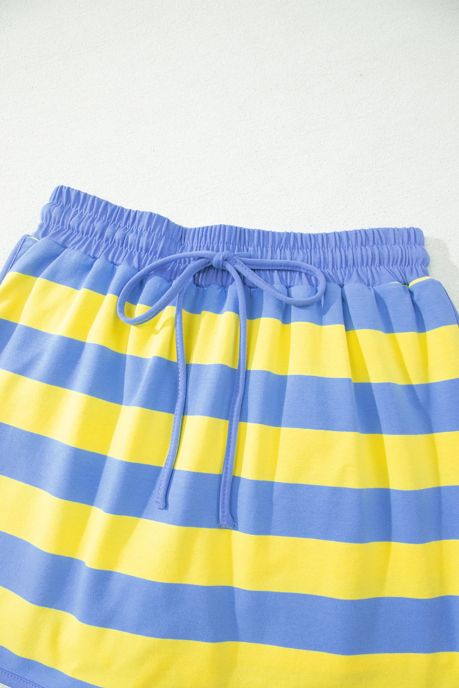 Dolman Tee Drawstring Skort Athletic 2pcs Set – Yellow Stripe