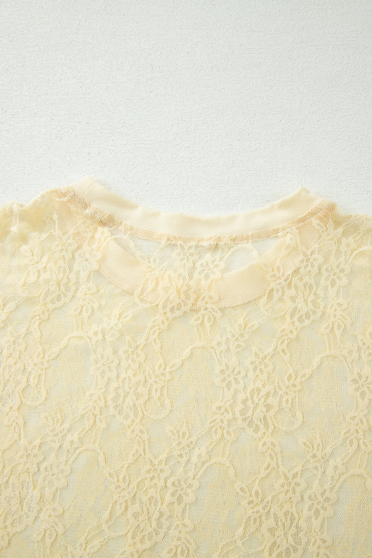 Beau Sheer Floral Lace Boxy Tee – Blue