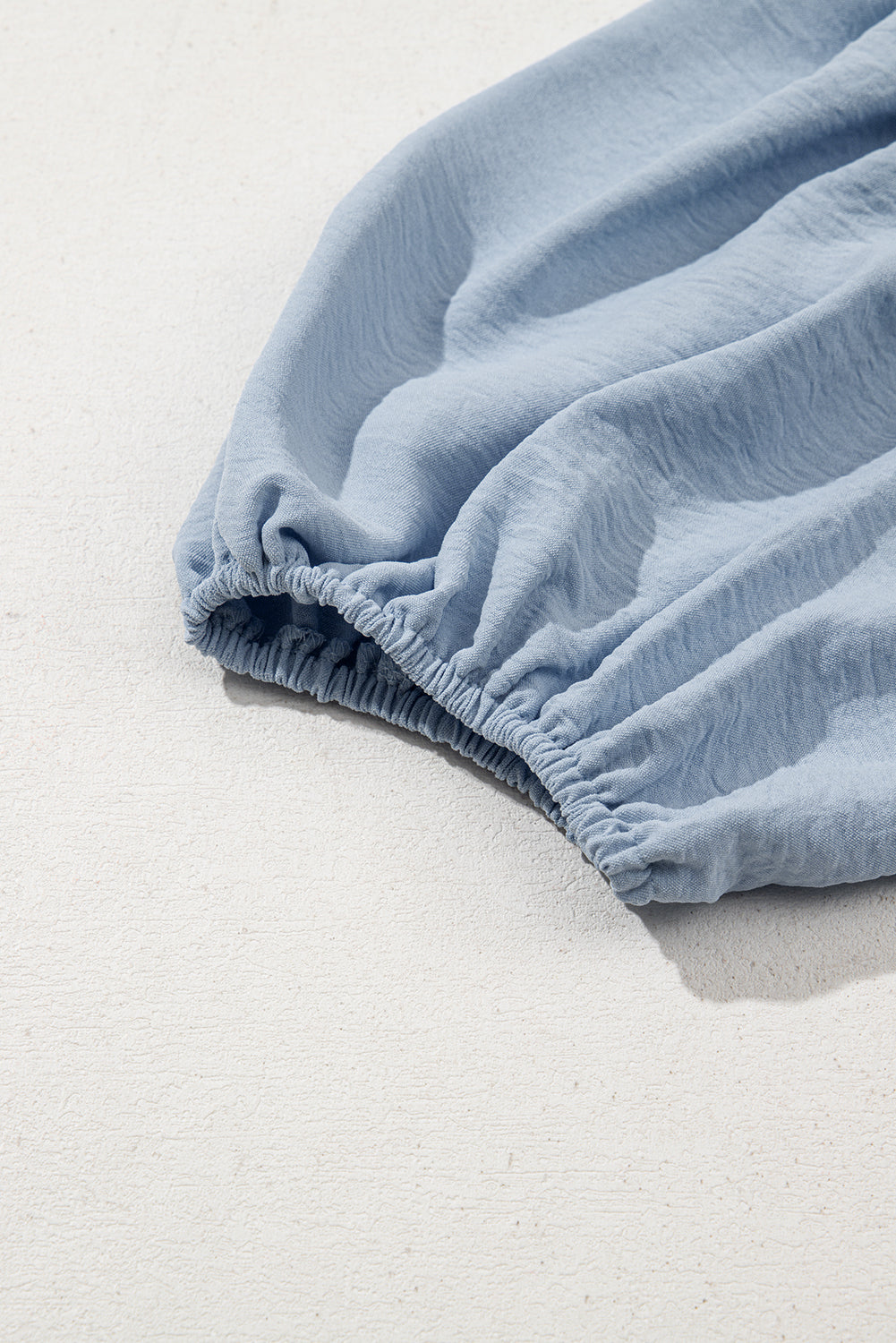 Beau Blue Shirt Collar Button Up Short Puff Sleeve Tiered Shift Dress - eAura