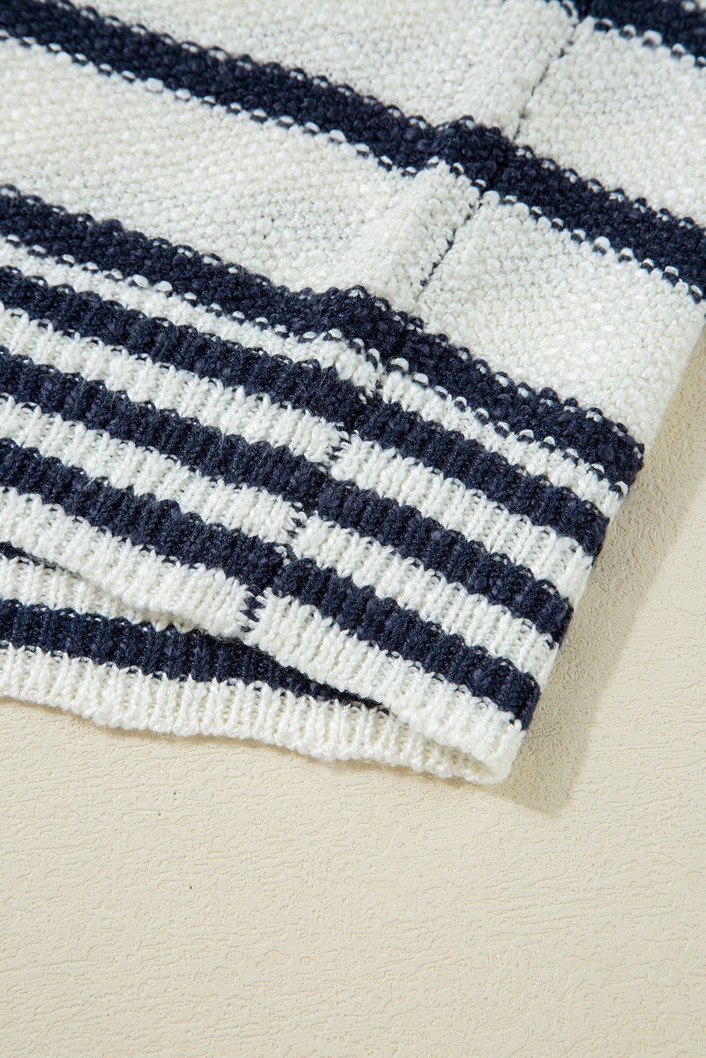 Blue Stripe Loose Buttoned V Neck Sweater Vest eAura