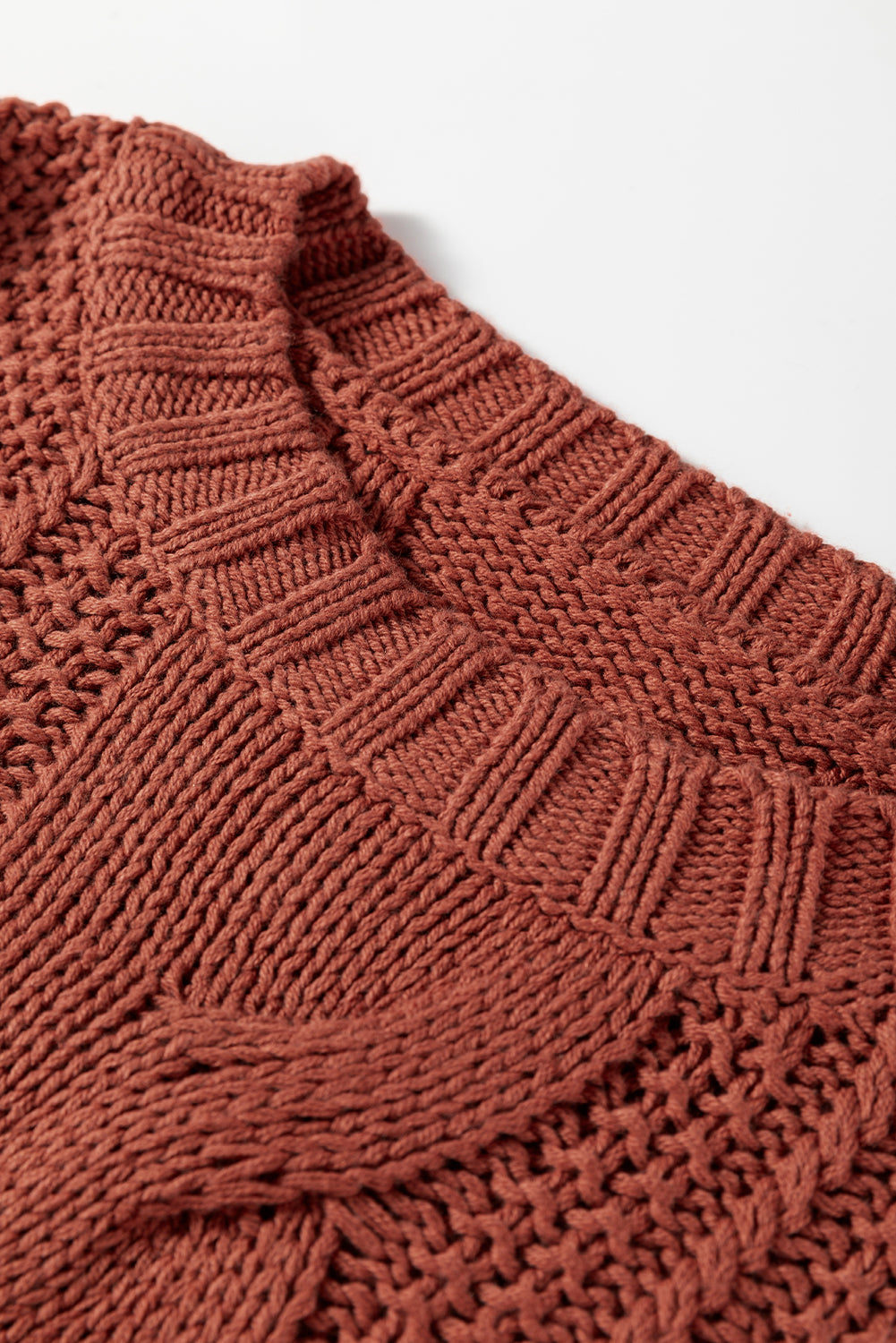 Chunky Fit Slouchy Textured Knit Sweater - eAura