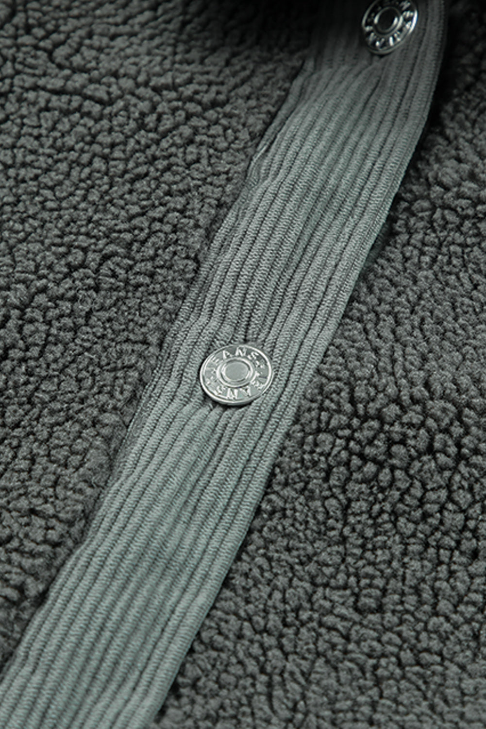 Grey Corduroy Trim Elbow Patch Sherpa Jacket Beagle Boutique Fashion Outlet