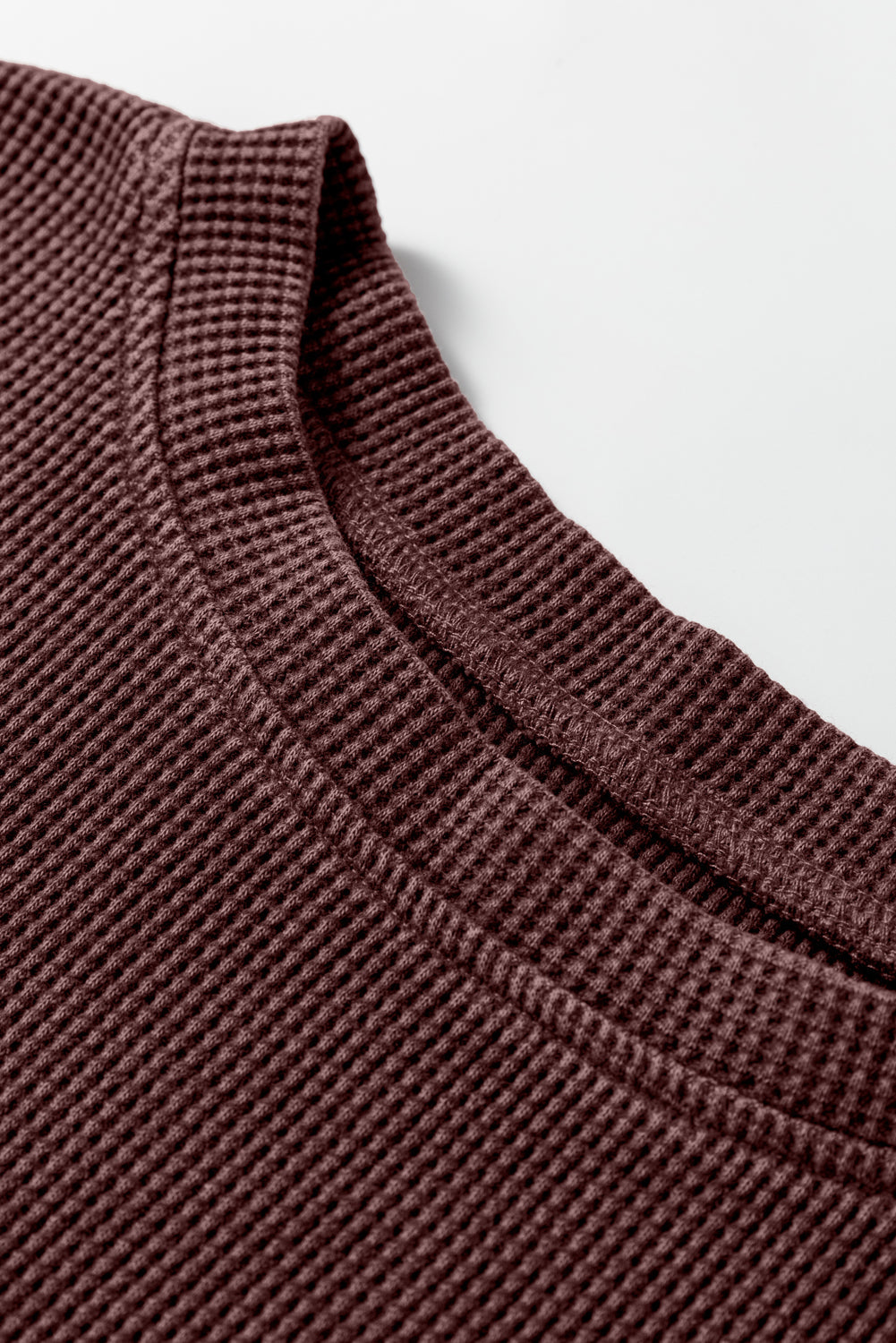 Waffle Textured Long Sleeve Loose Top - eAura