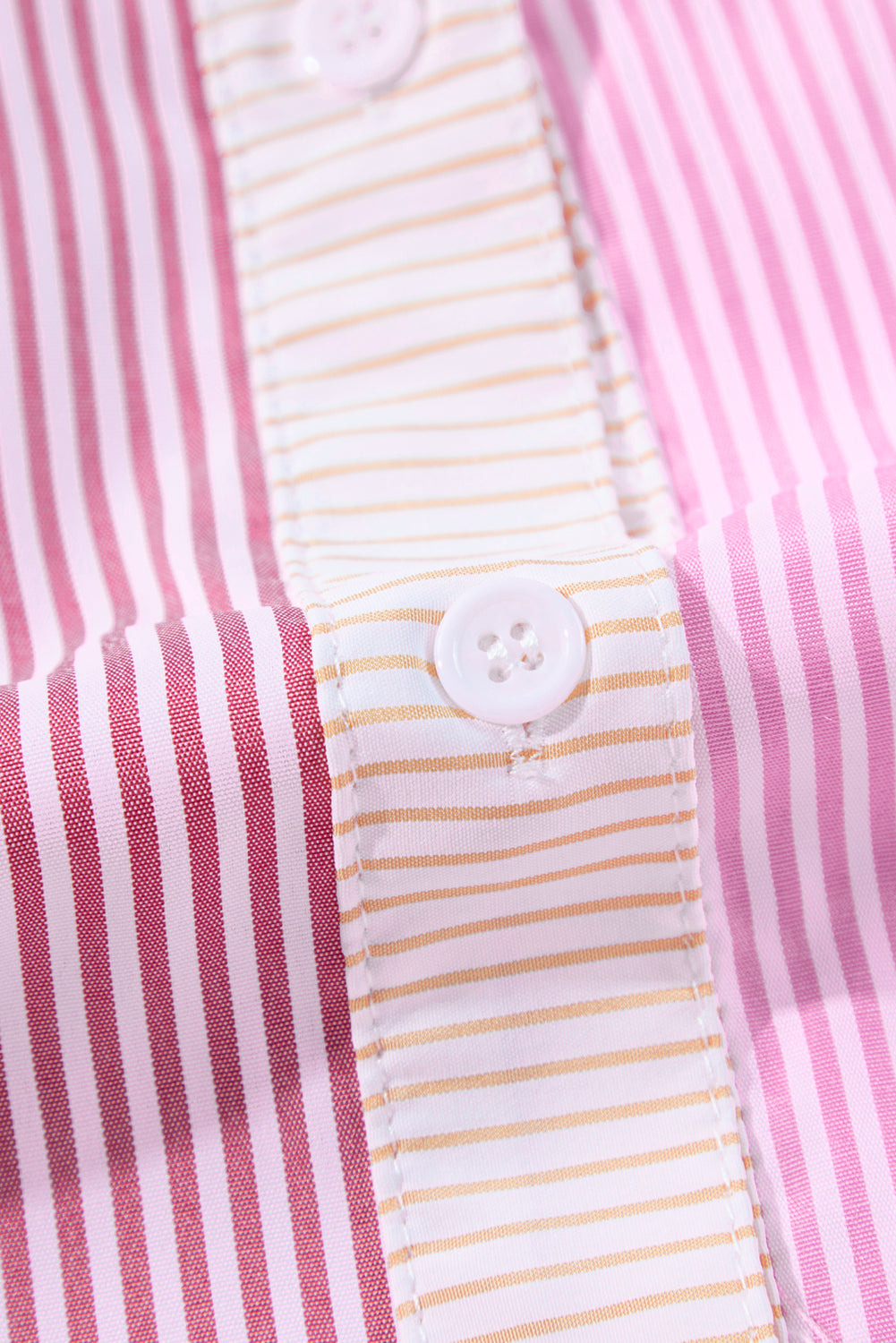 Pink Stripe Print Colourblock Plus Size Shirt BB Fashion Outlet