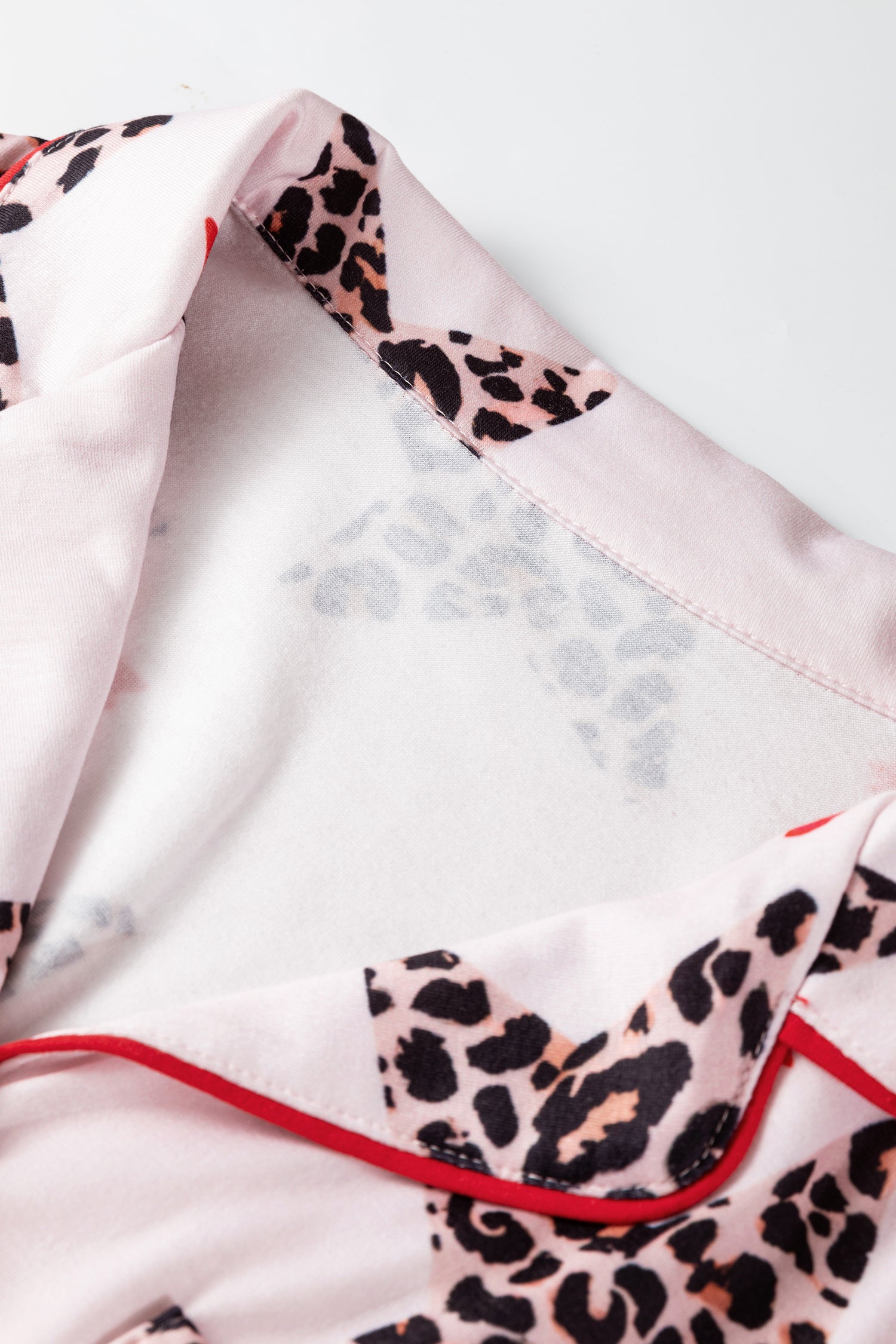 Leopard Star Bow Print Contrast Trim Short Pyjama Set - Loungewear & Sleepwear/Pyjama Shorts