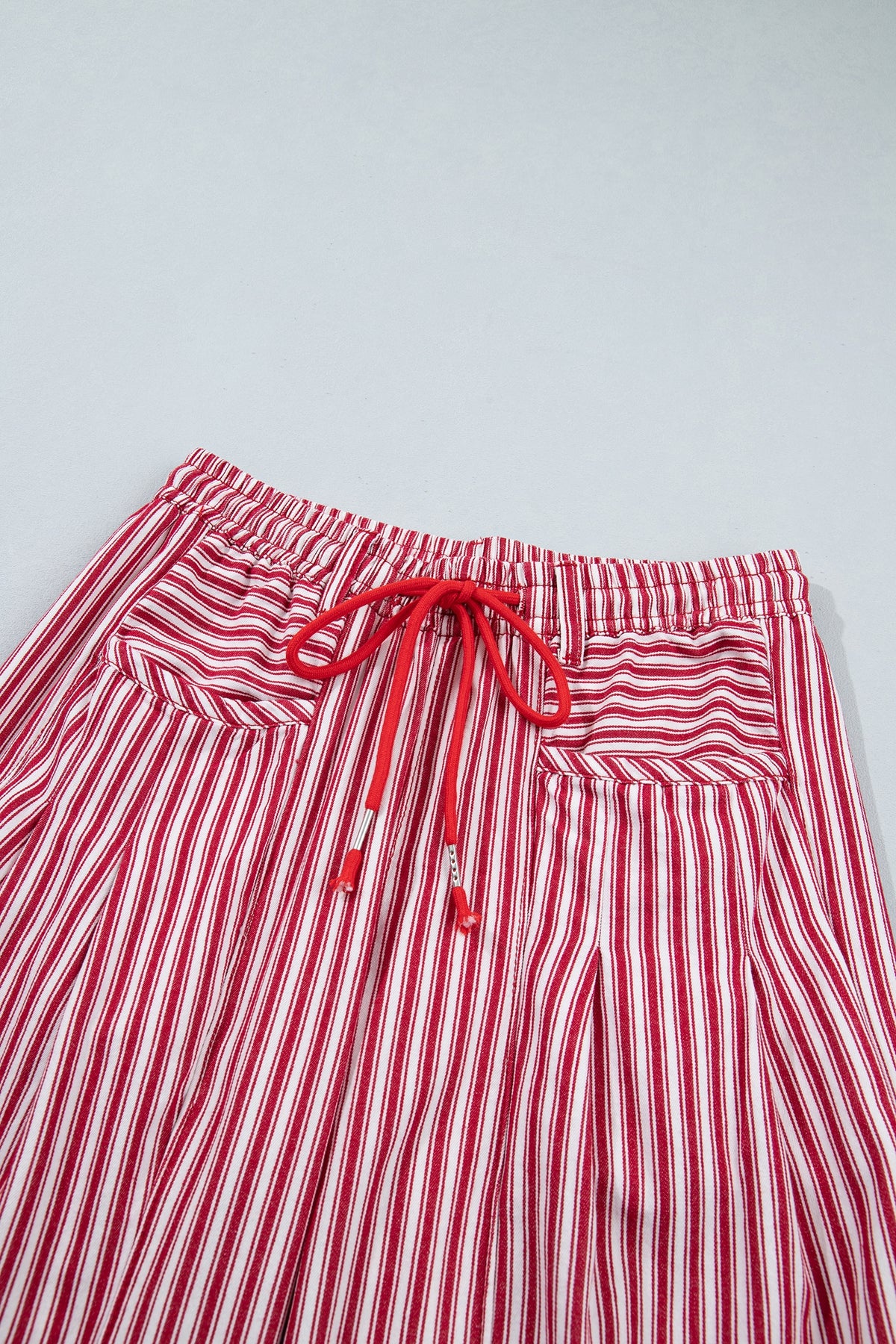 Drawstring Casual Loose Pants – Red Stripe