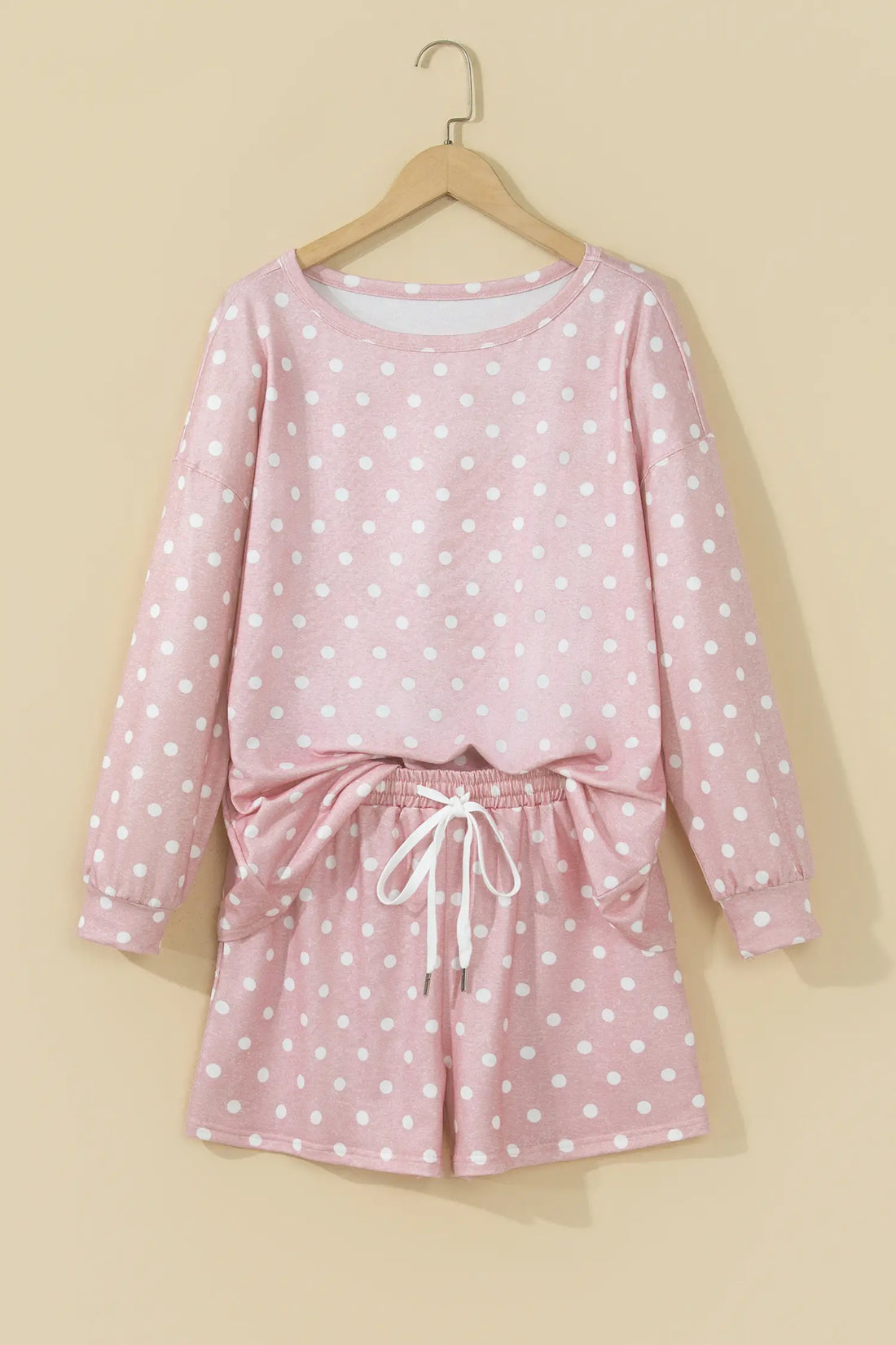 Co-ord Short Set Long Sleeve Top & Drawstring Shorts