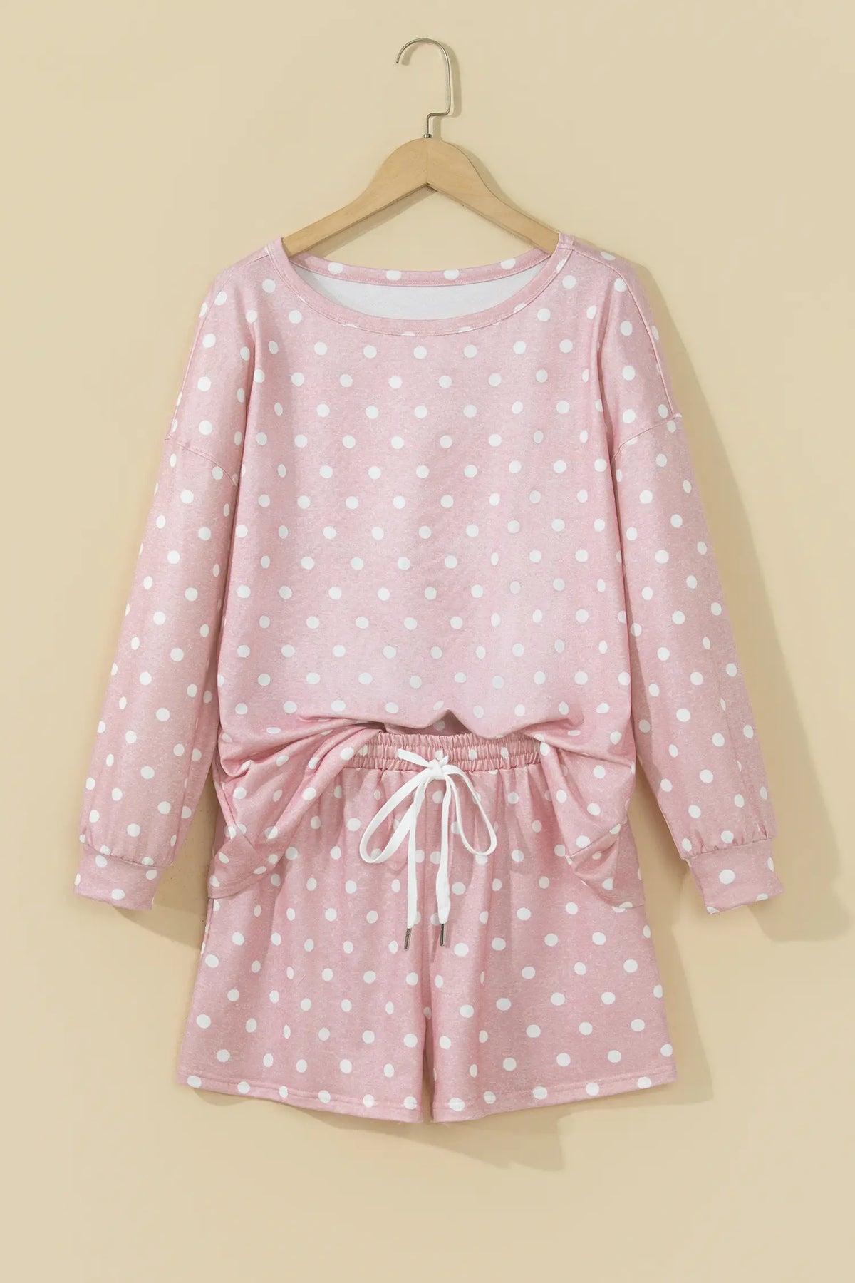 Co-ord Short Set Long Sleeve Top & Drawstring Shorts