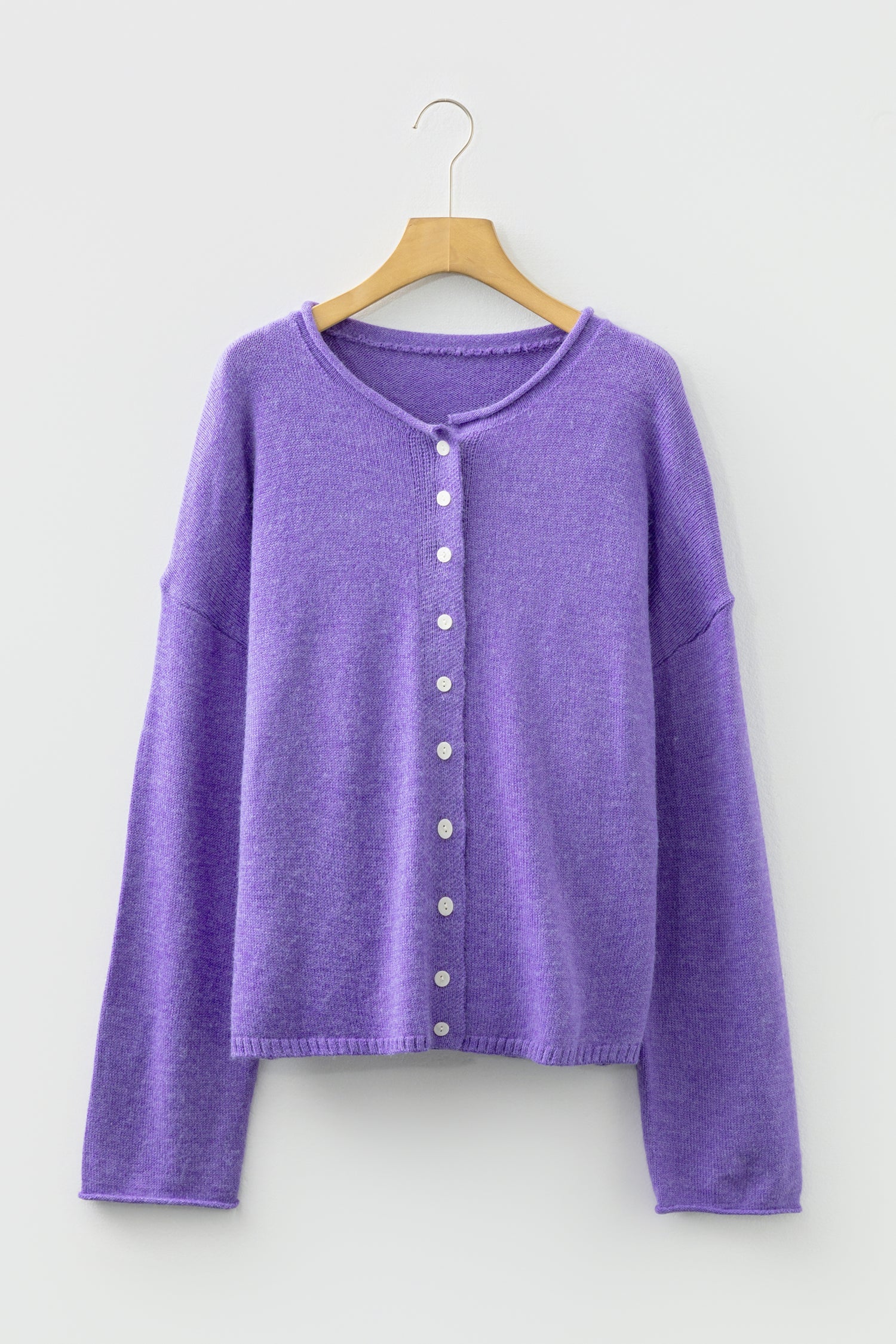 Knit Button Drop Shoulder Sweater Cardigan - eAura