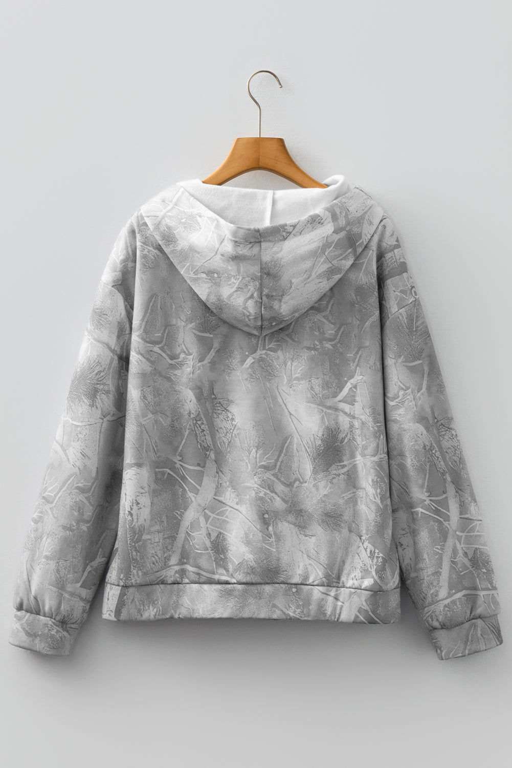 Camouflage Woodland Print Oversized Sporty Hoodie - eAura