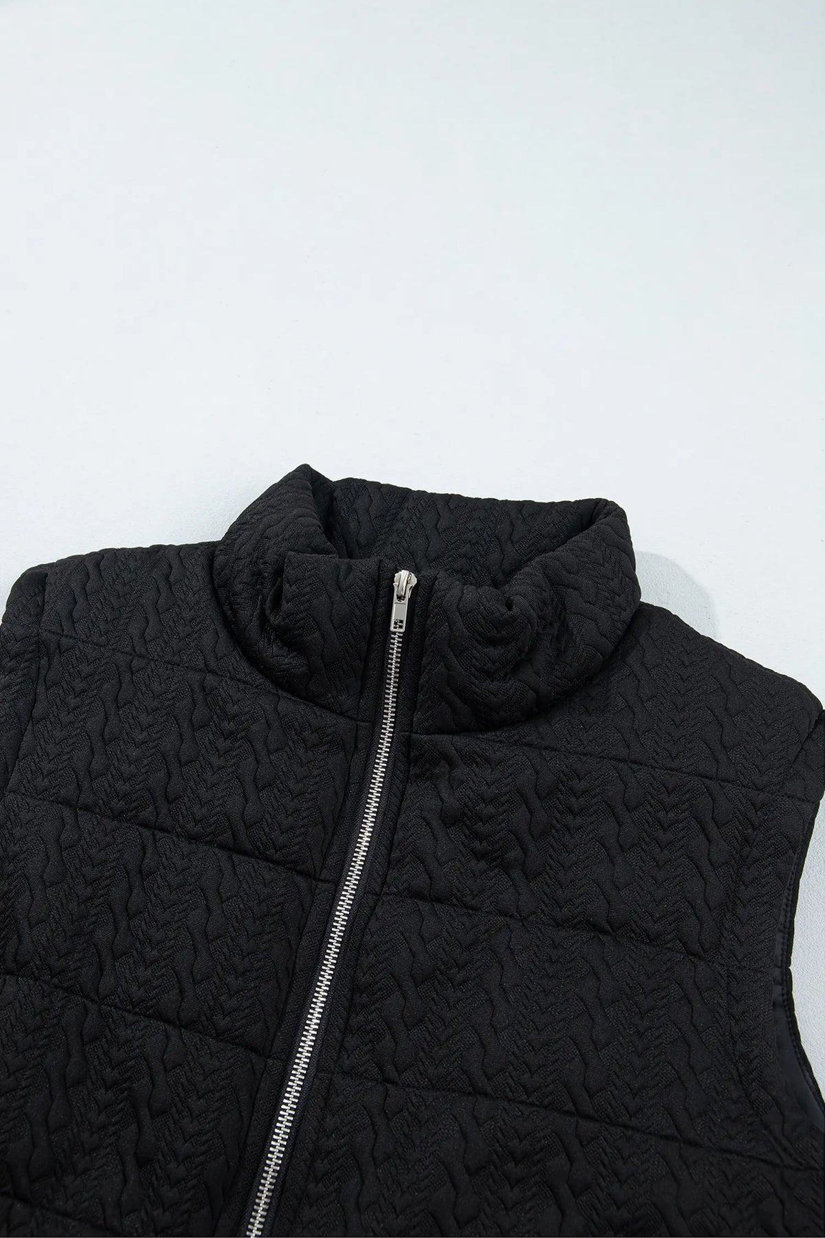 Quilted Stand-Neck Zipper Vest
