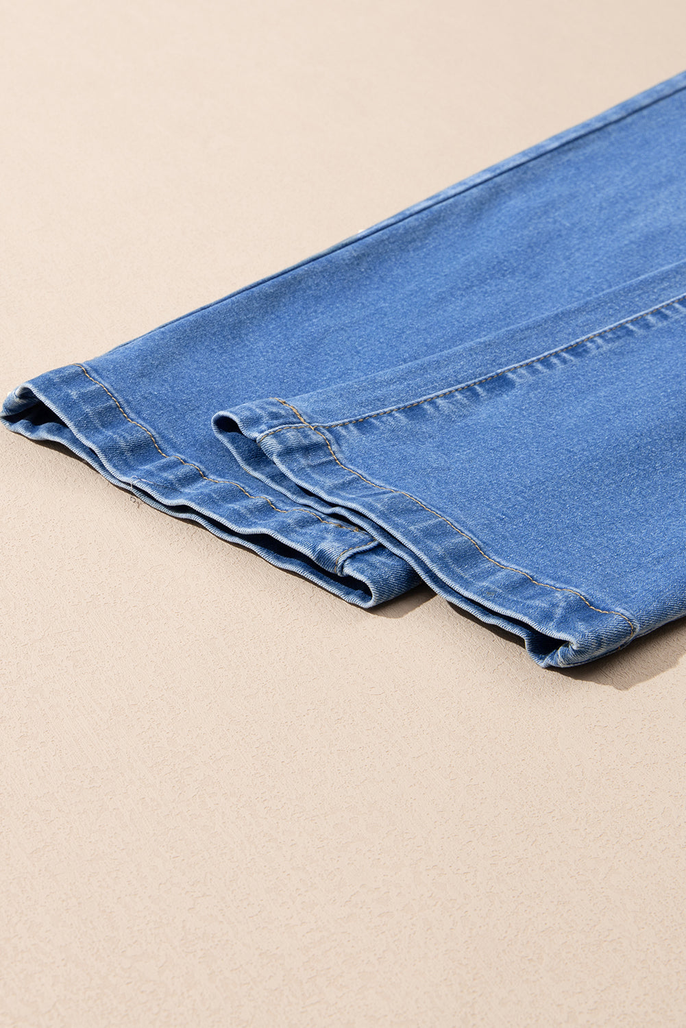 Double Button High Rise Straight Leg Jeans - eAura